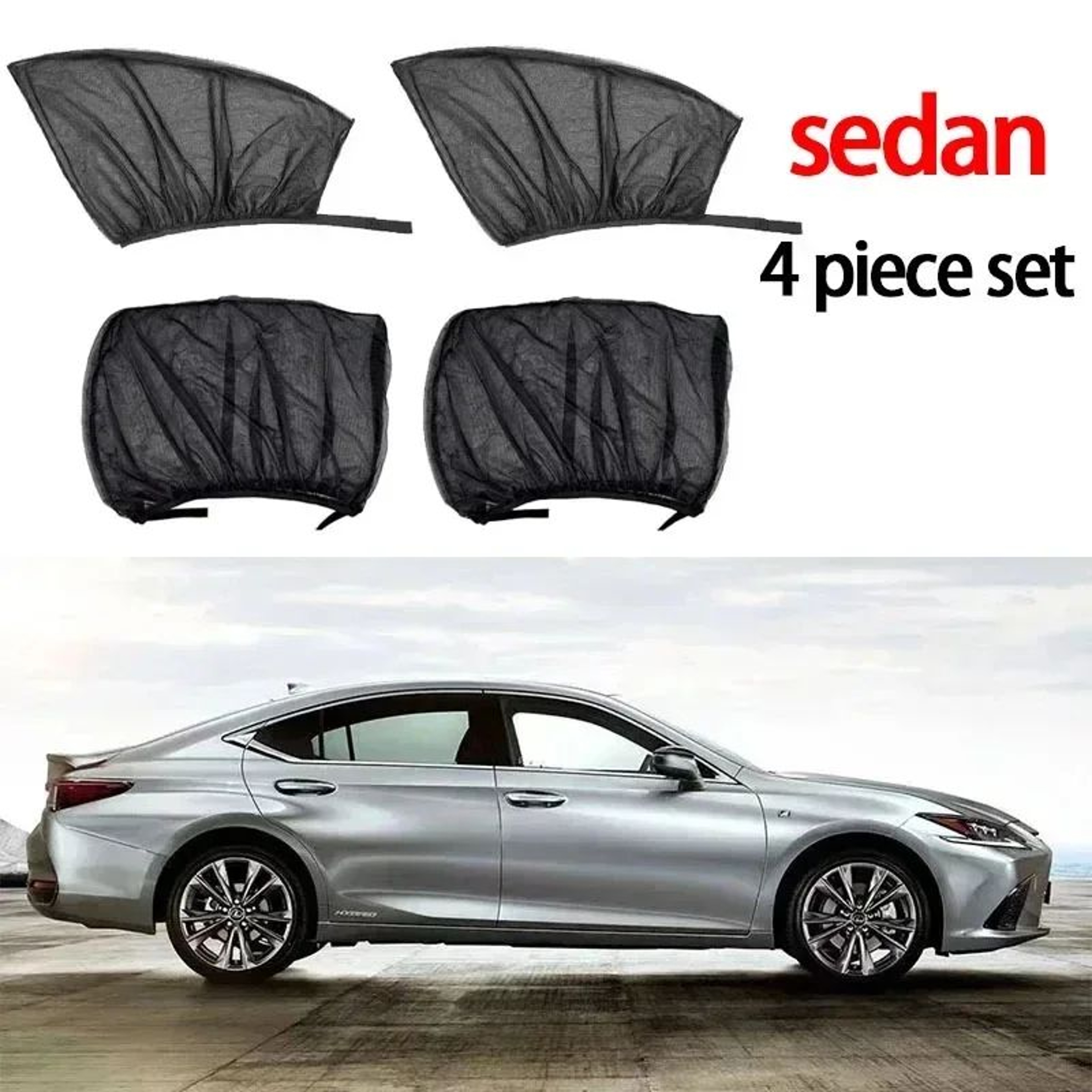 Universal Car Window Sun Shade Mesh Screen With Car Mosquito Net And Privacy Cover 6