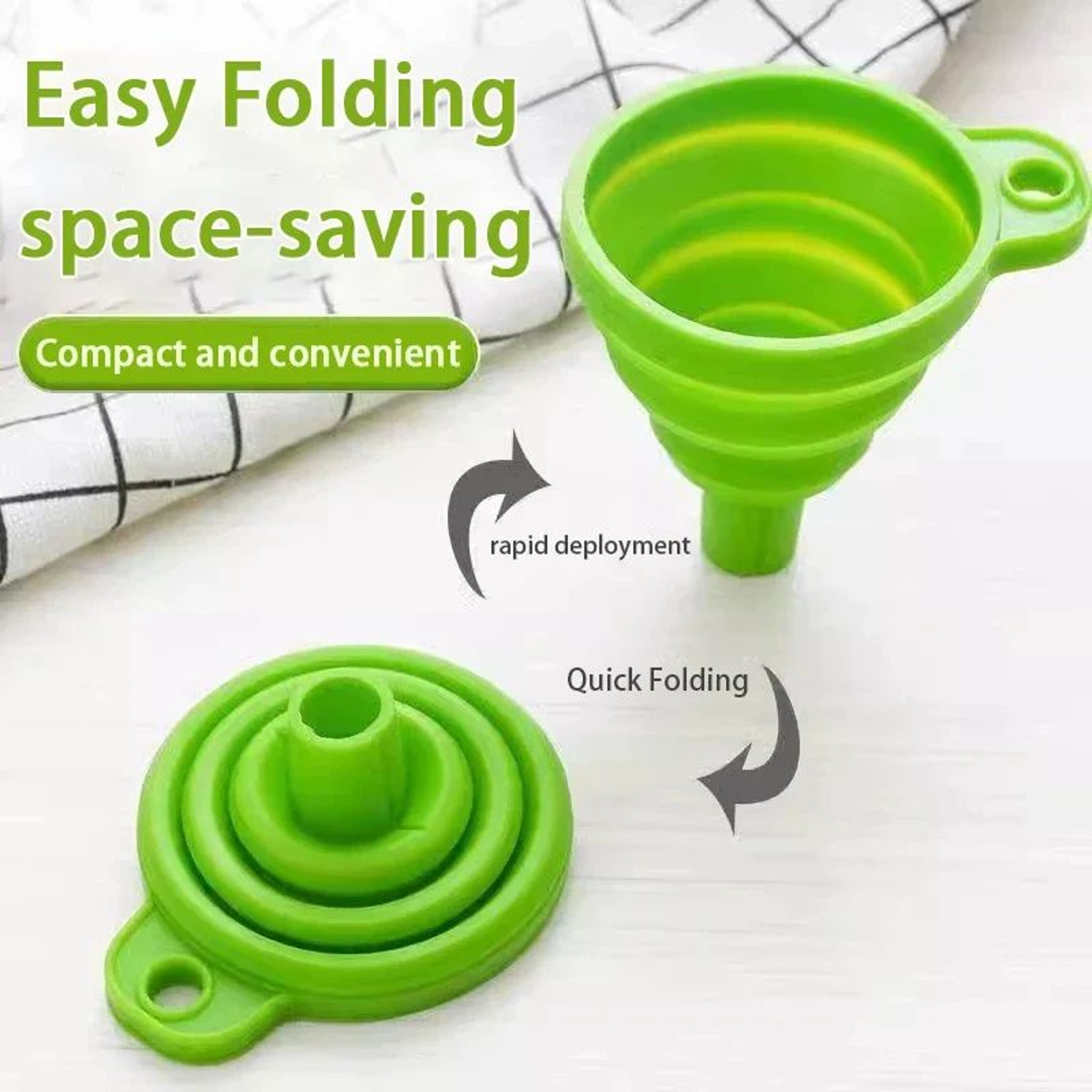 Mini Collapsible Silicone Funnel For Automotive Fluid Transfer And Household Bottle Filling 0
