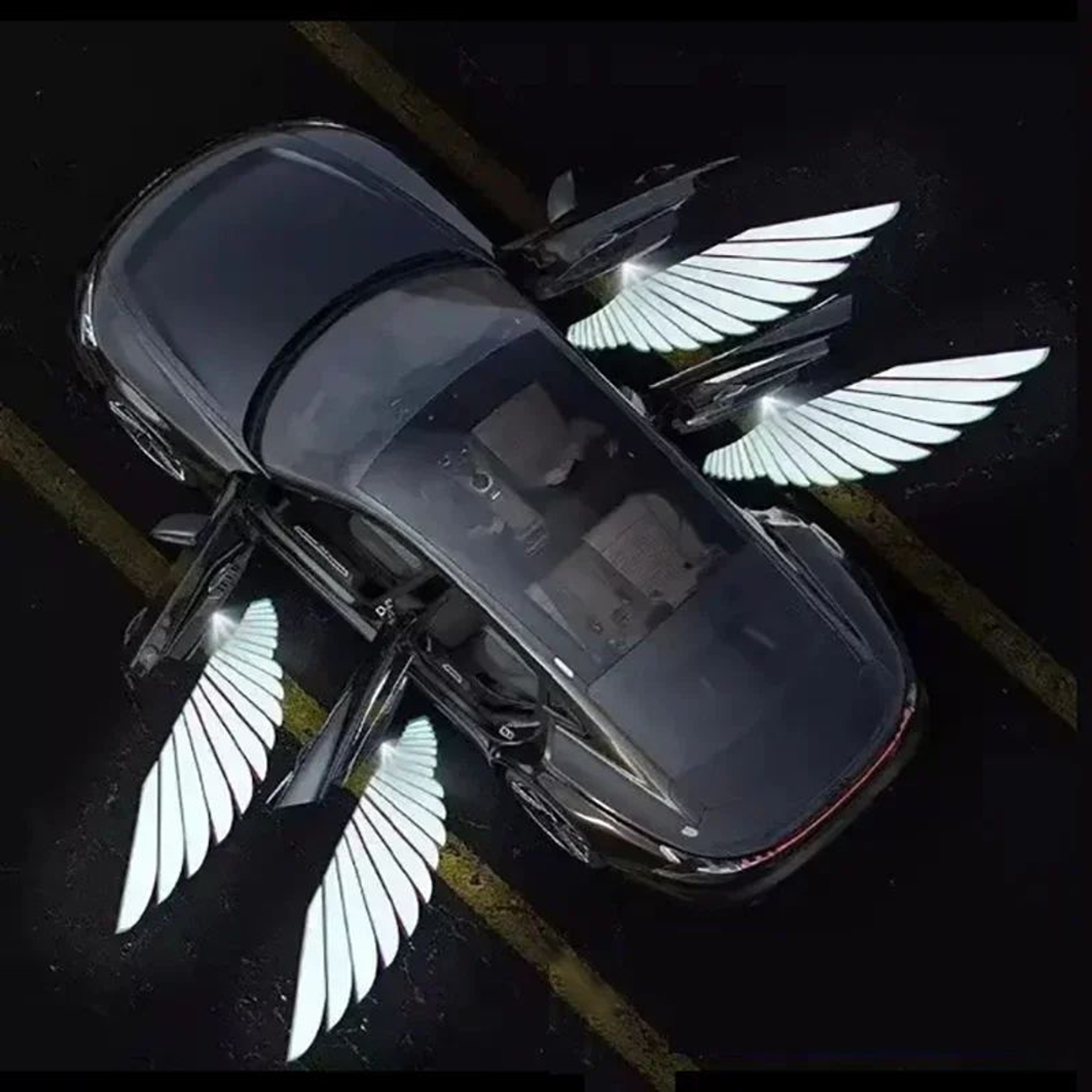 Car Door Welcome Light With Angel Wing LED Projector For Universal Vehicles 5