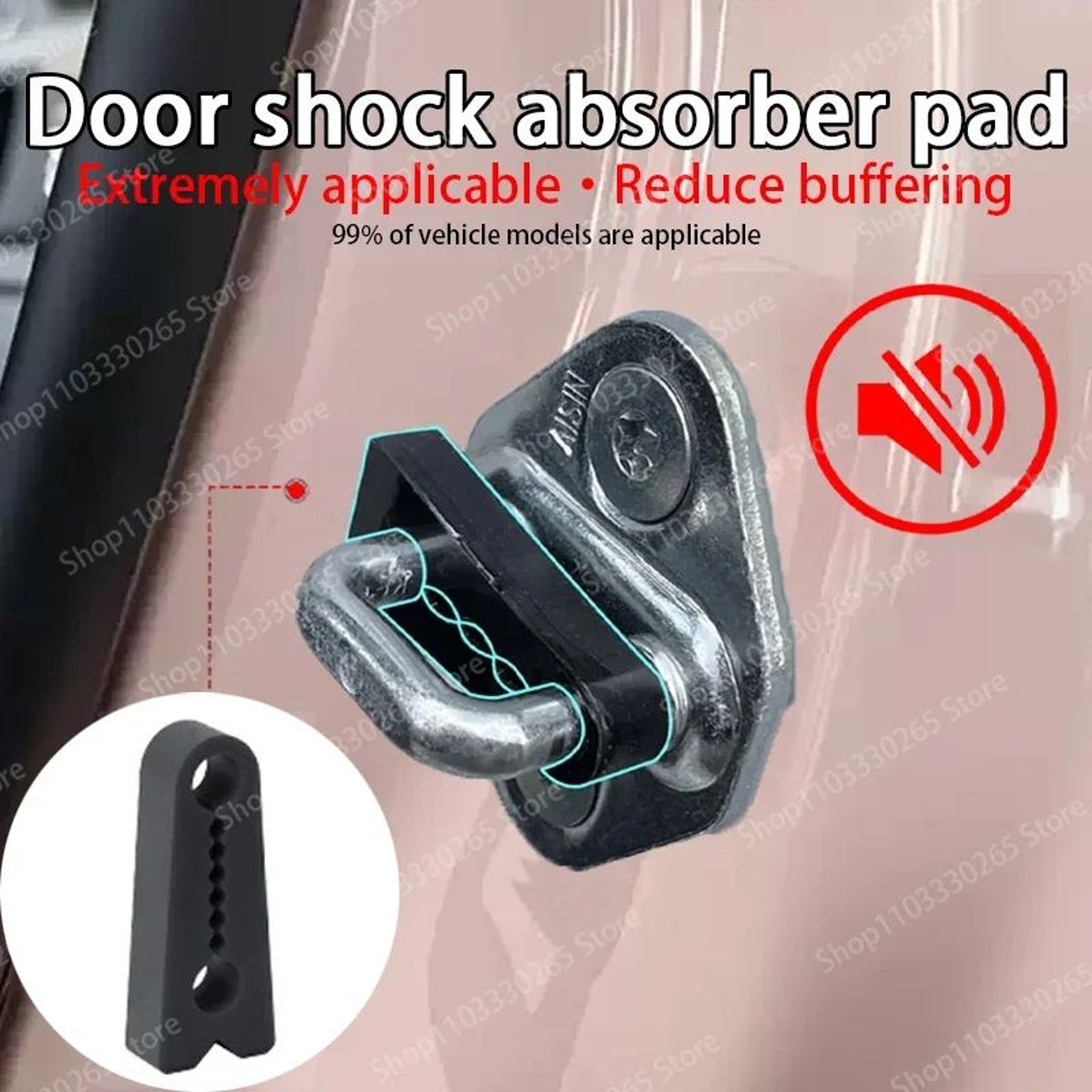 SilentGuard Universal Car Door Lock Protector Silicone Shock Absorber Pads 0