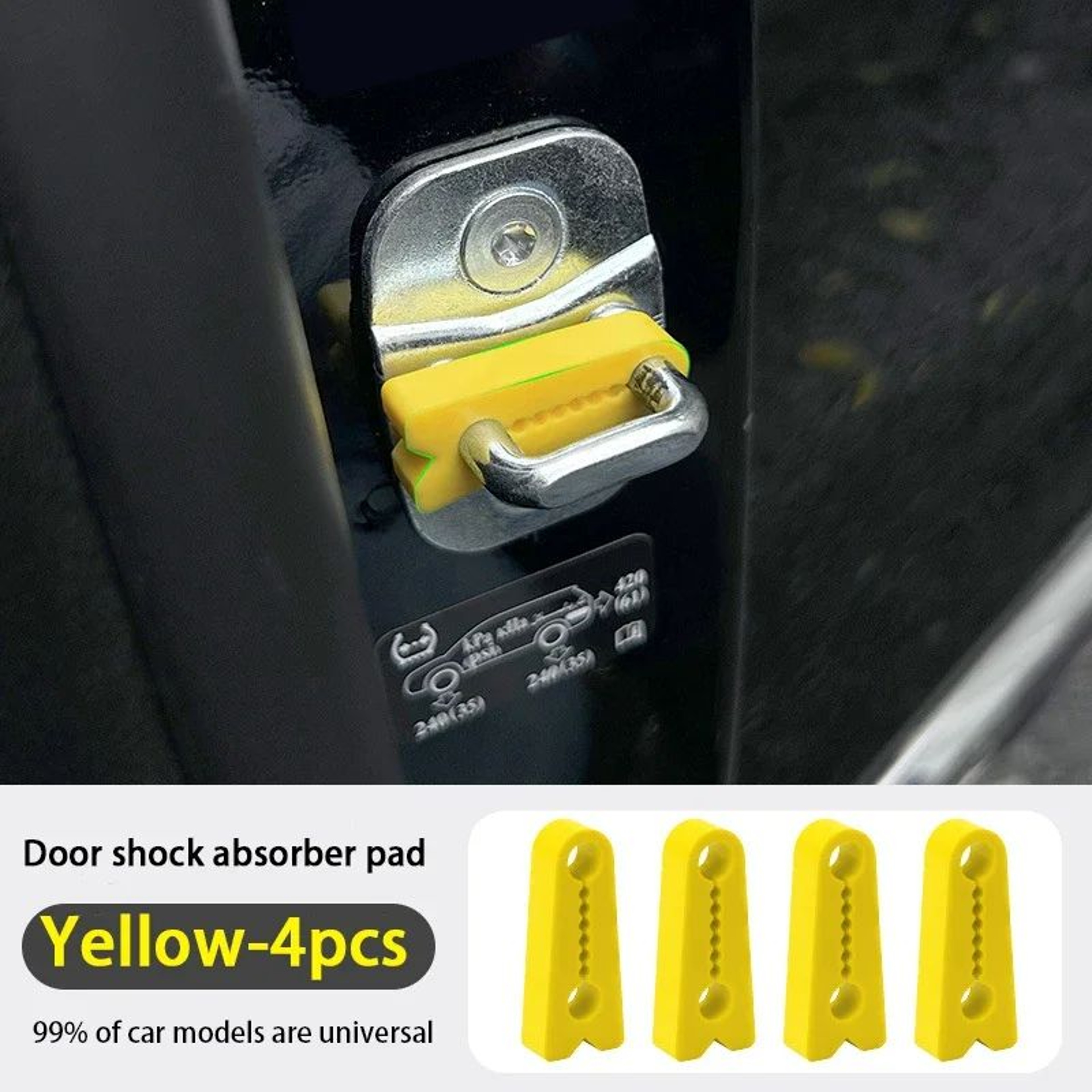 SilentGuard Universal Car Door Lock Protector Silicone Shock Absorber Pads 11