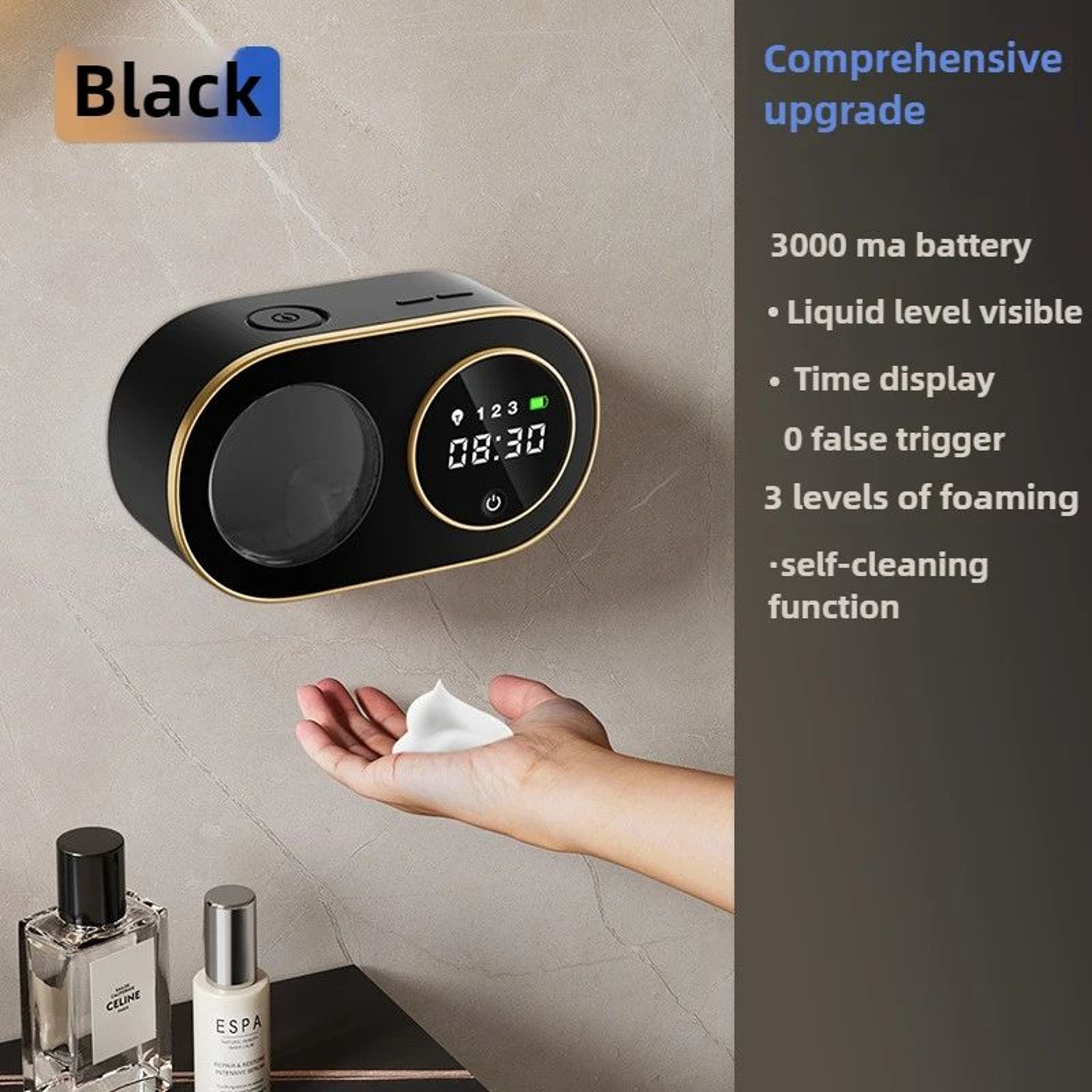 Wall Mounted Automatic Soap Dispenser Rechargeable Touchless Sensor Soap Dispenser With LED Display 6