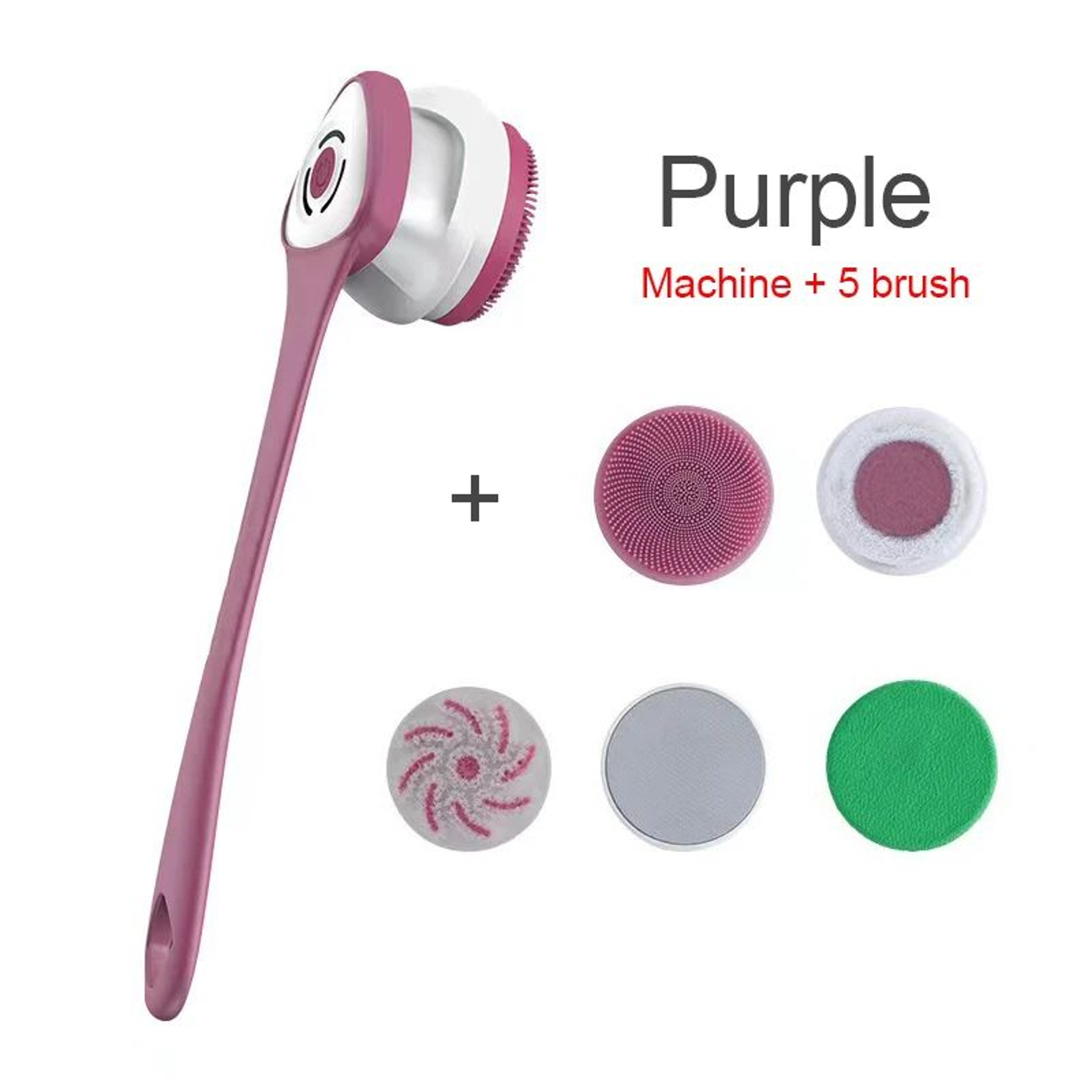 Rechargeable Electric Bath Brush With Long Handle Waterproof Body Scrubber And Spin Massage 8