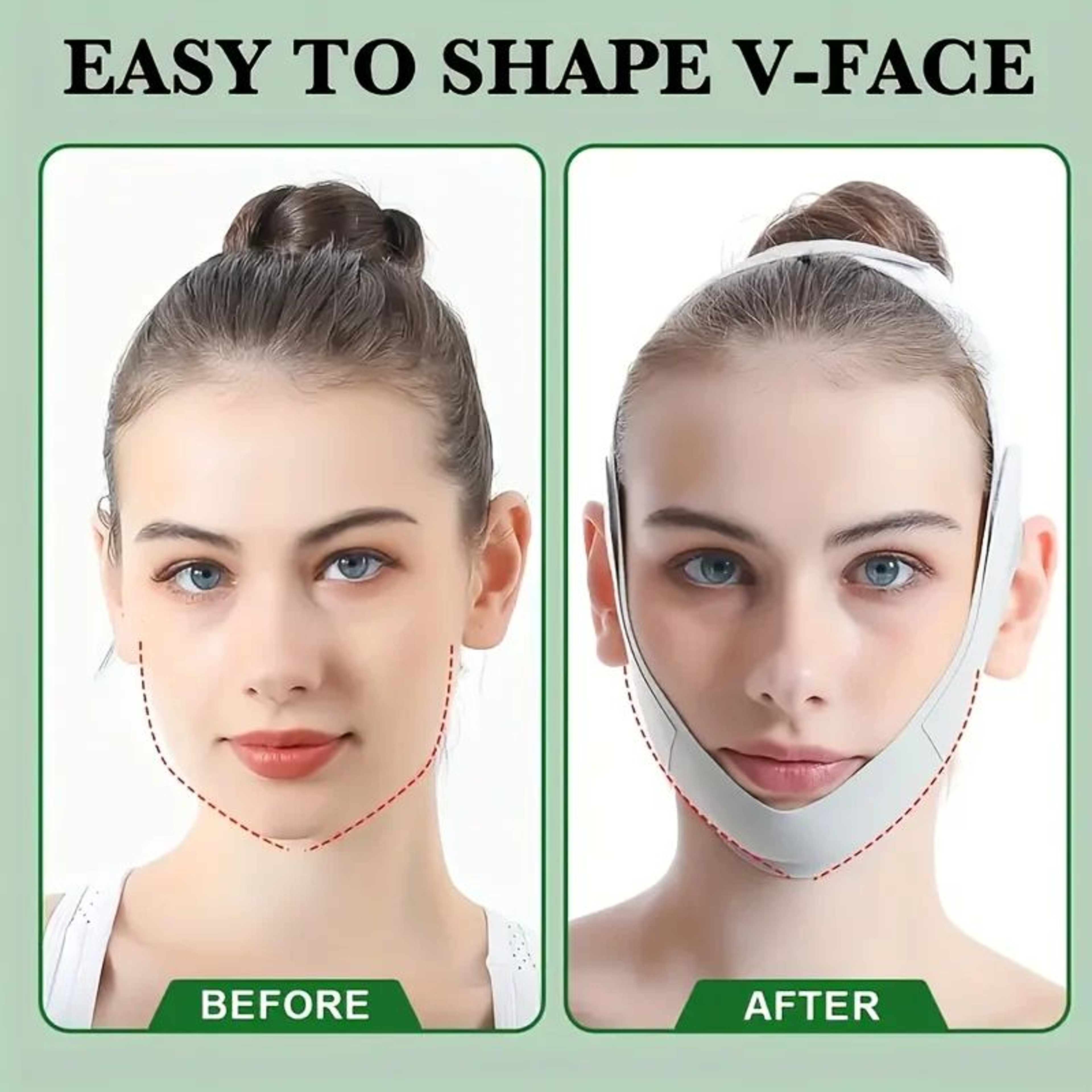 Graphene V Line Face Lifting Strap Adjustable Double Chin Reducer Face Slimming Band 5