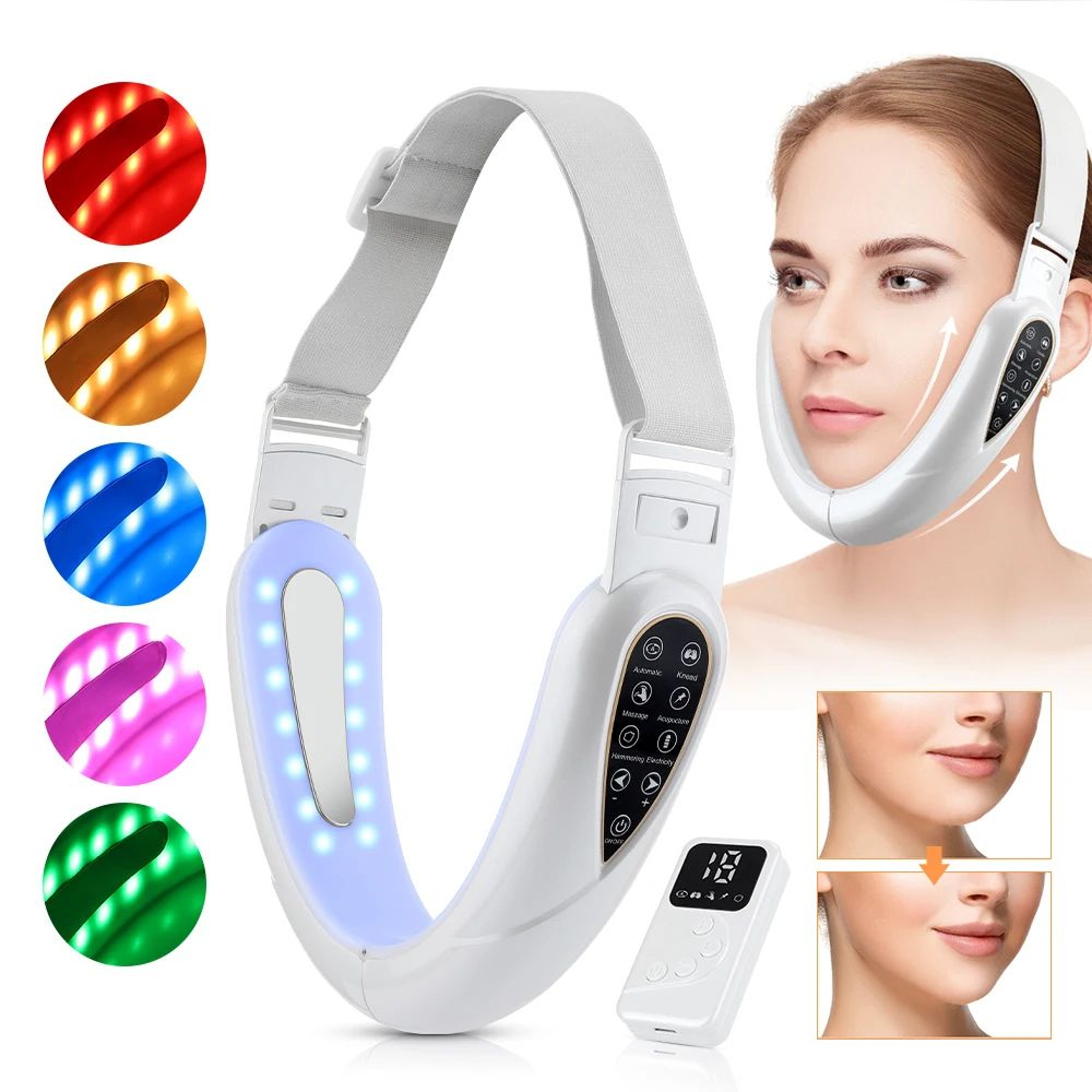 V Face Massager With LED Photon Therapy And Vibration Face Lifting Device 0