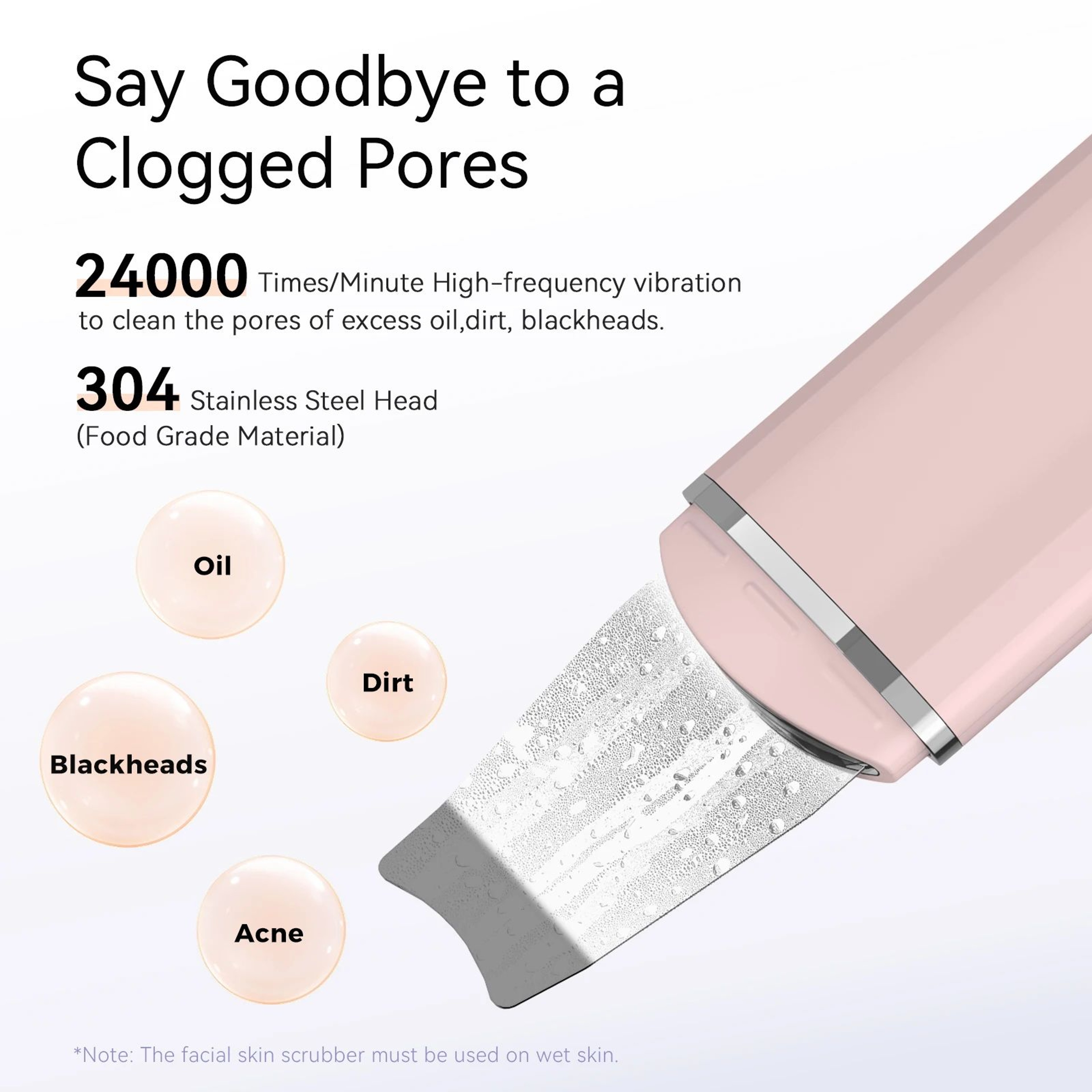 ANLAN Ultrasonic Skin Scrubber Deep Pore Cleanser Face Cleansing Device 2
