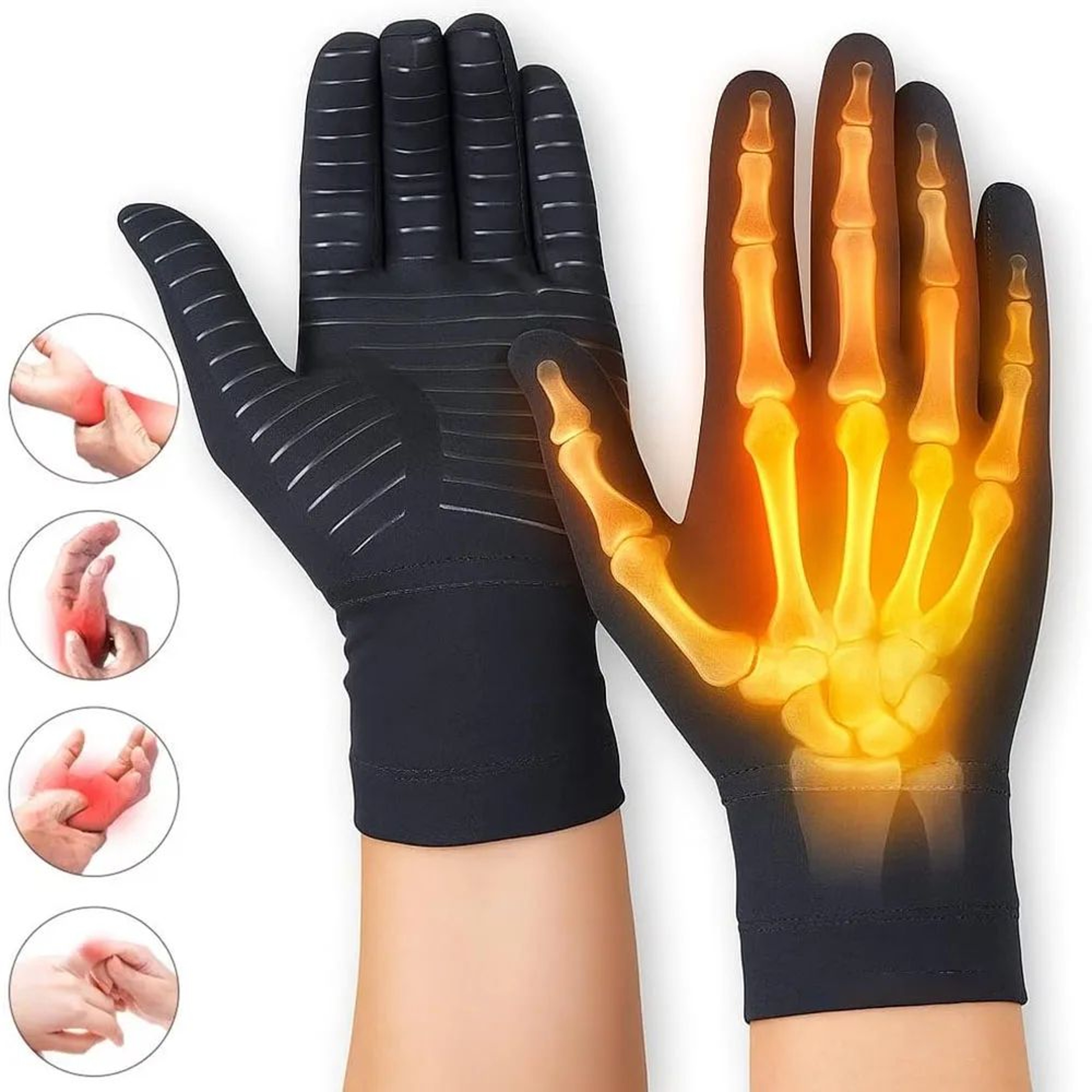 CopperFlex Compression Gloves Full Finger Arthritis Gloves For Hand Support And Everyday Comfort 0