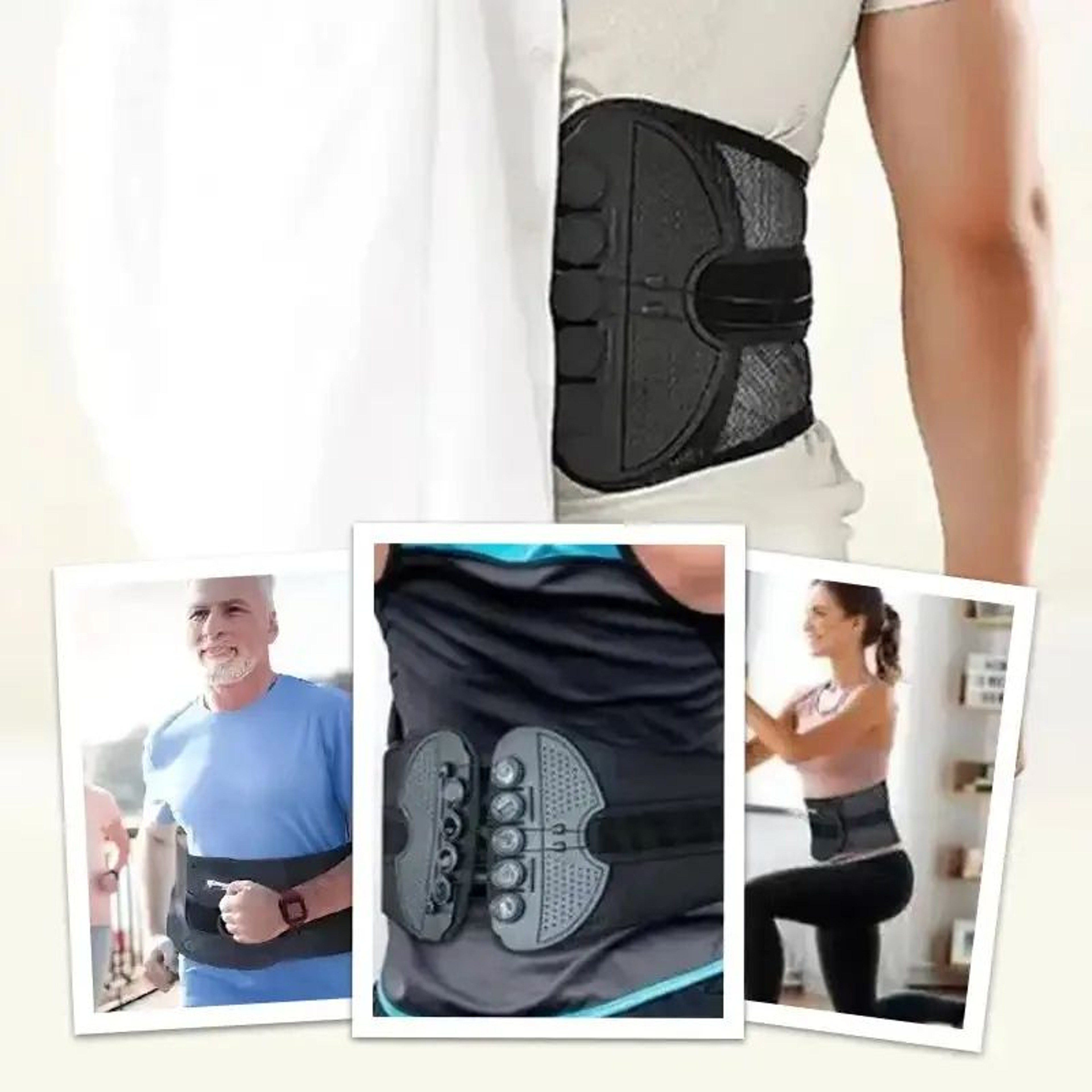 FlexLift Lumbar Support Belt With Double Pull System  Breathable Lower Back Brace For Adjustable Wa 2