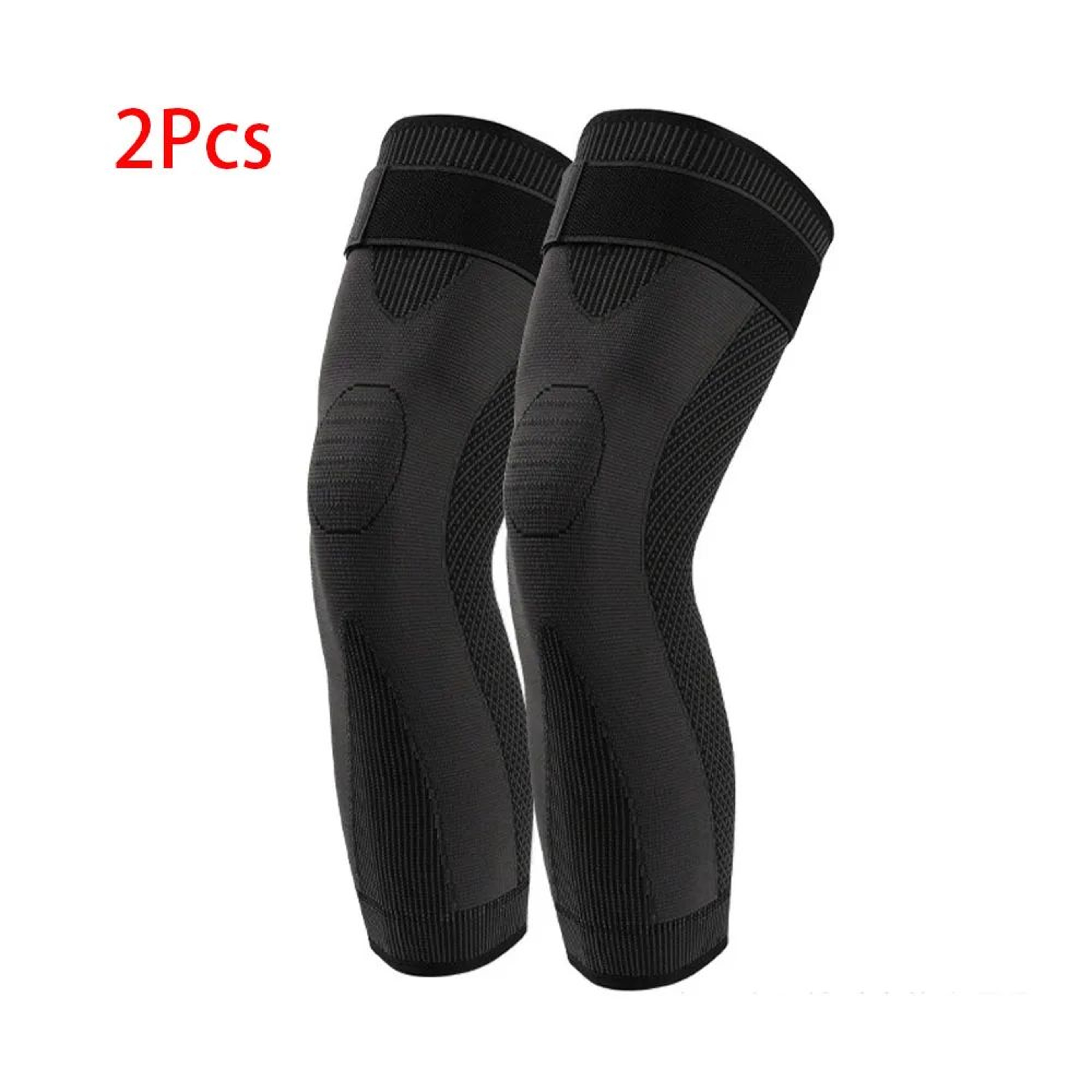 FlexStride Compression Knee Sleeves 2 Pack Long Knee Support For Running Basketball And Fitness 6