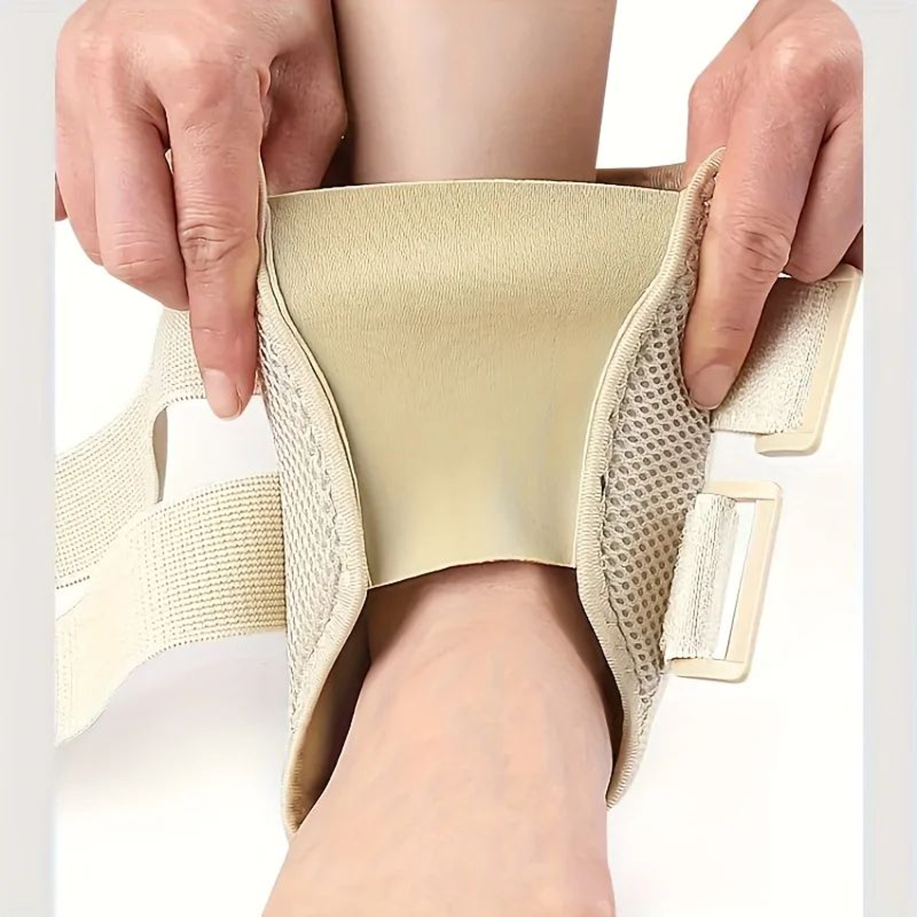 Spring Bar Ankle Support Brace With Adjustable Compression Ankle Sleeve And Breathable Mesh 5