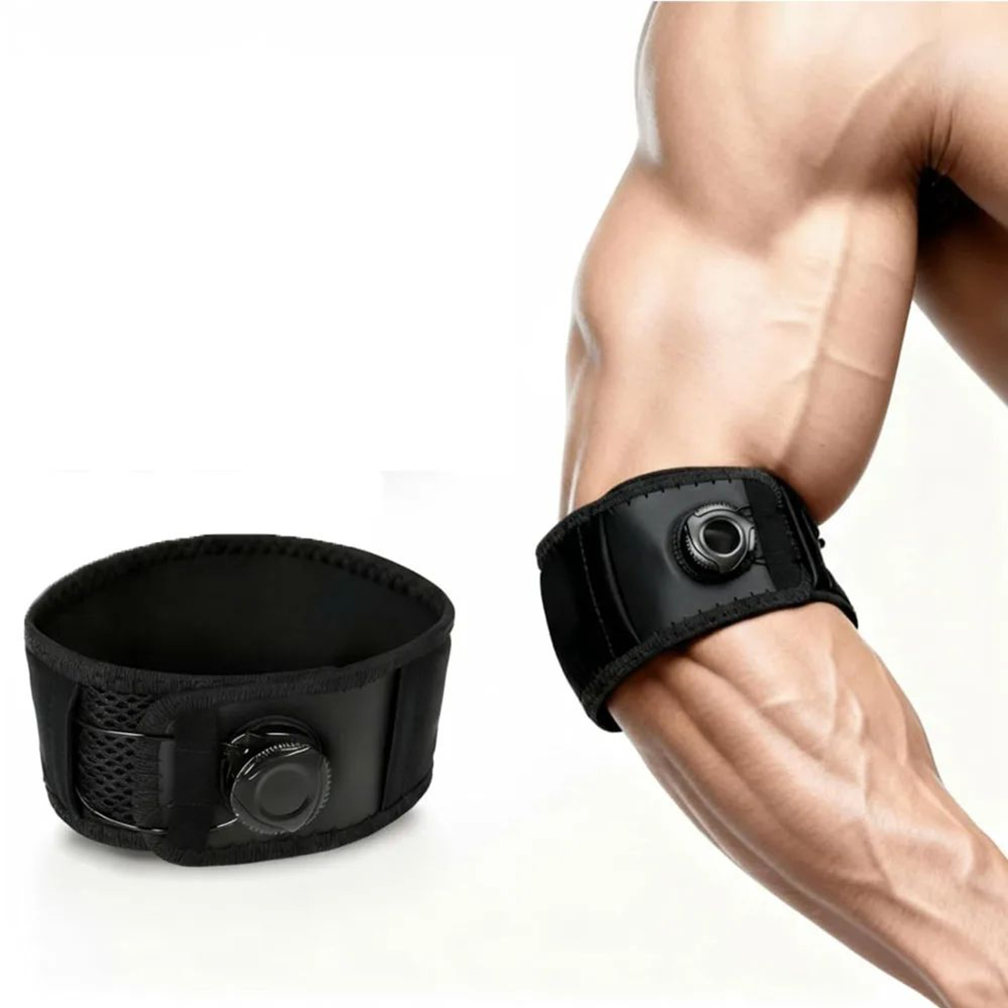 FlexFit Tennis Elbow Brace Adjustable Elbow Strap For Tendonitis Relief And Golfers Elbow Support 7