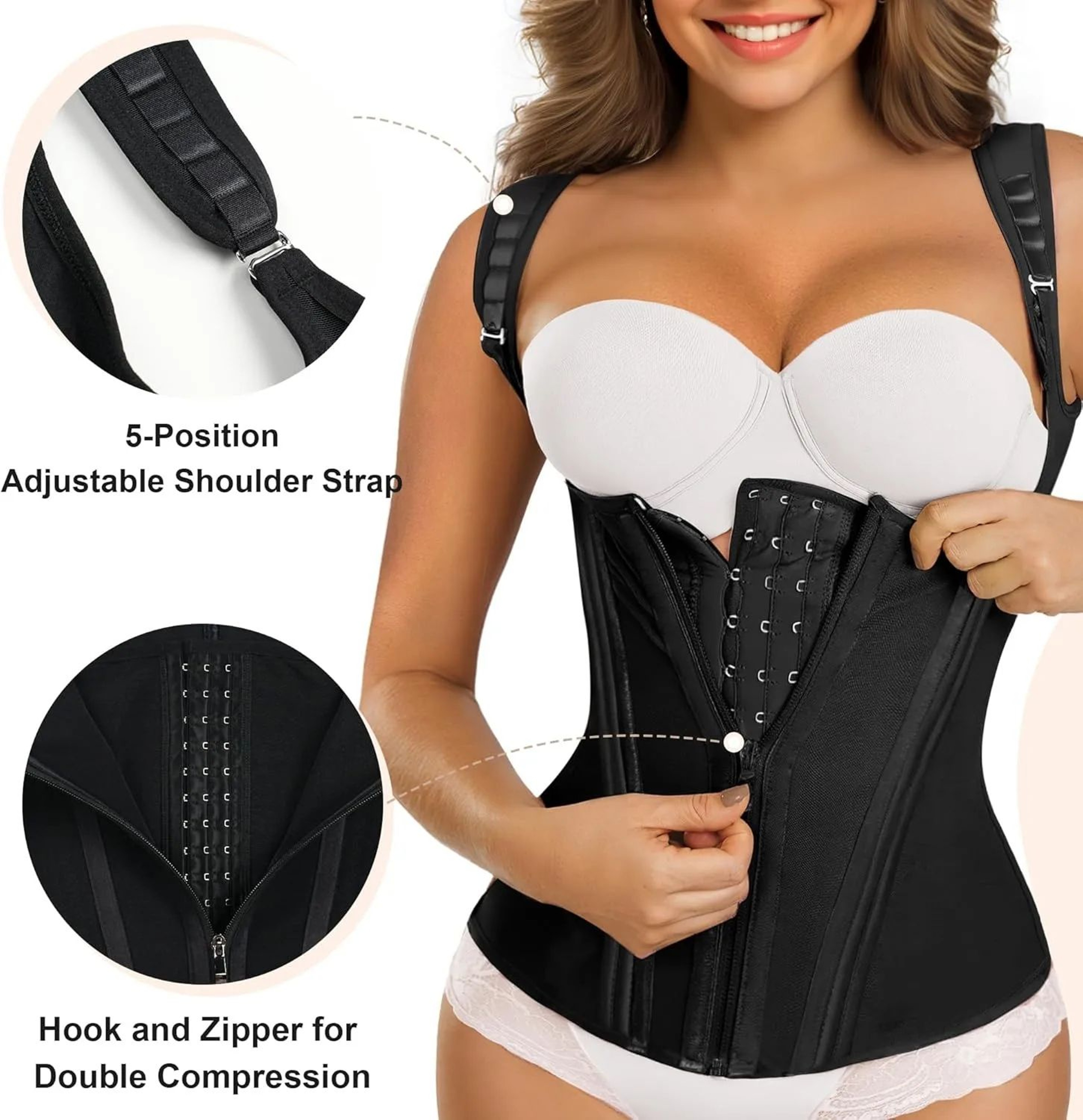 Steel Boned Waist Trainer Corset For Women With Tummy Control Hourglass Body Shaper 1