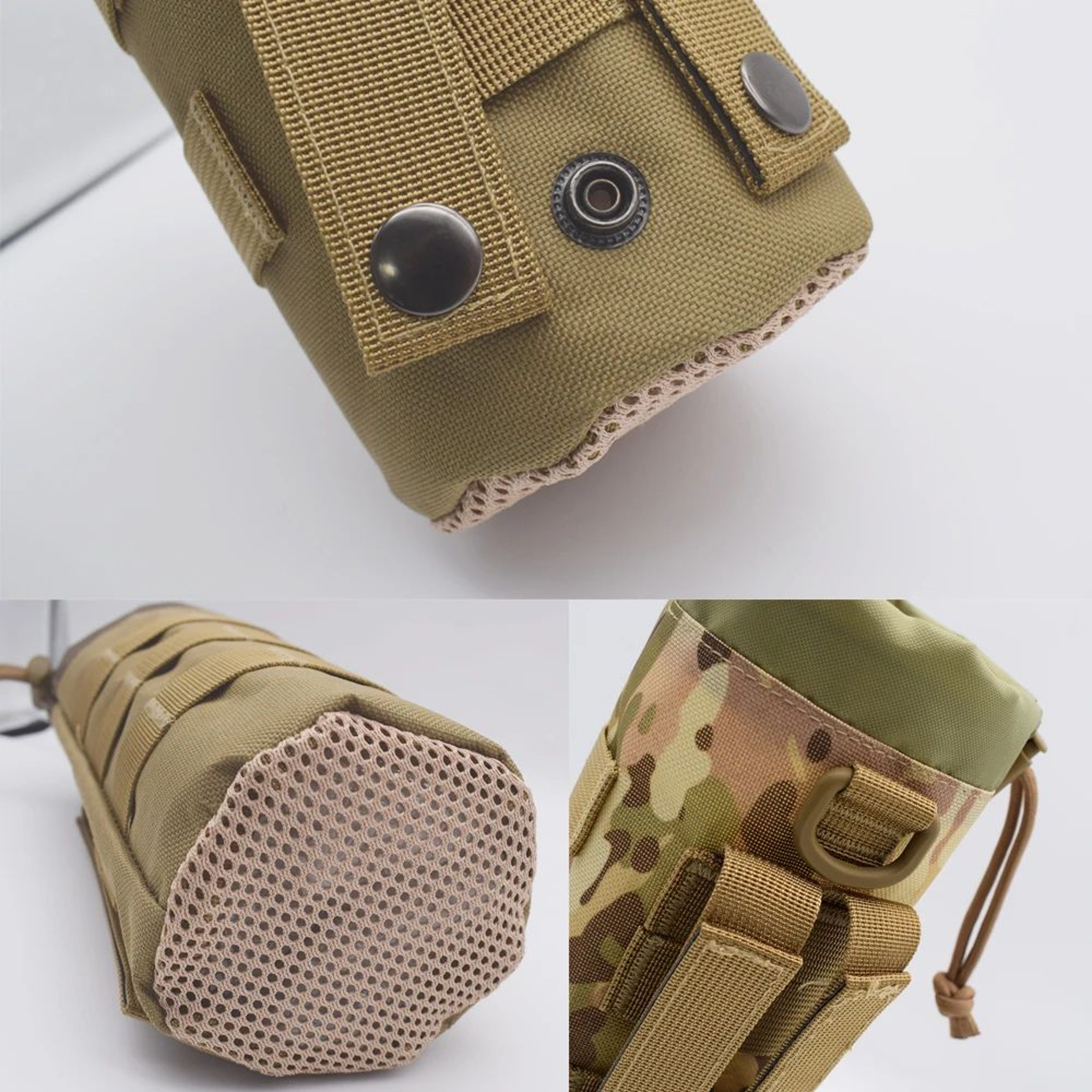 Tactical MOLLE Water Bottle Holder Pouch With Drawstring For Hiking Camping And Travel 4