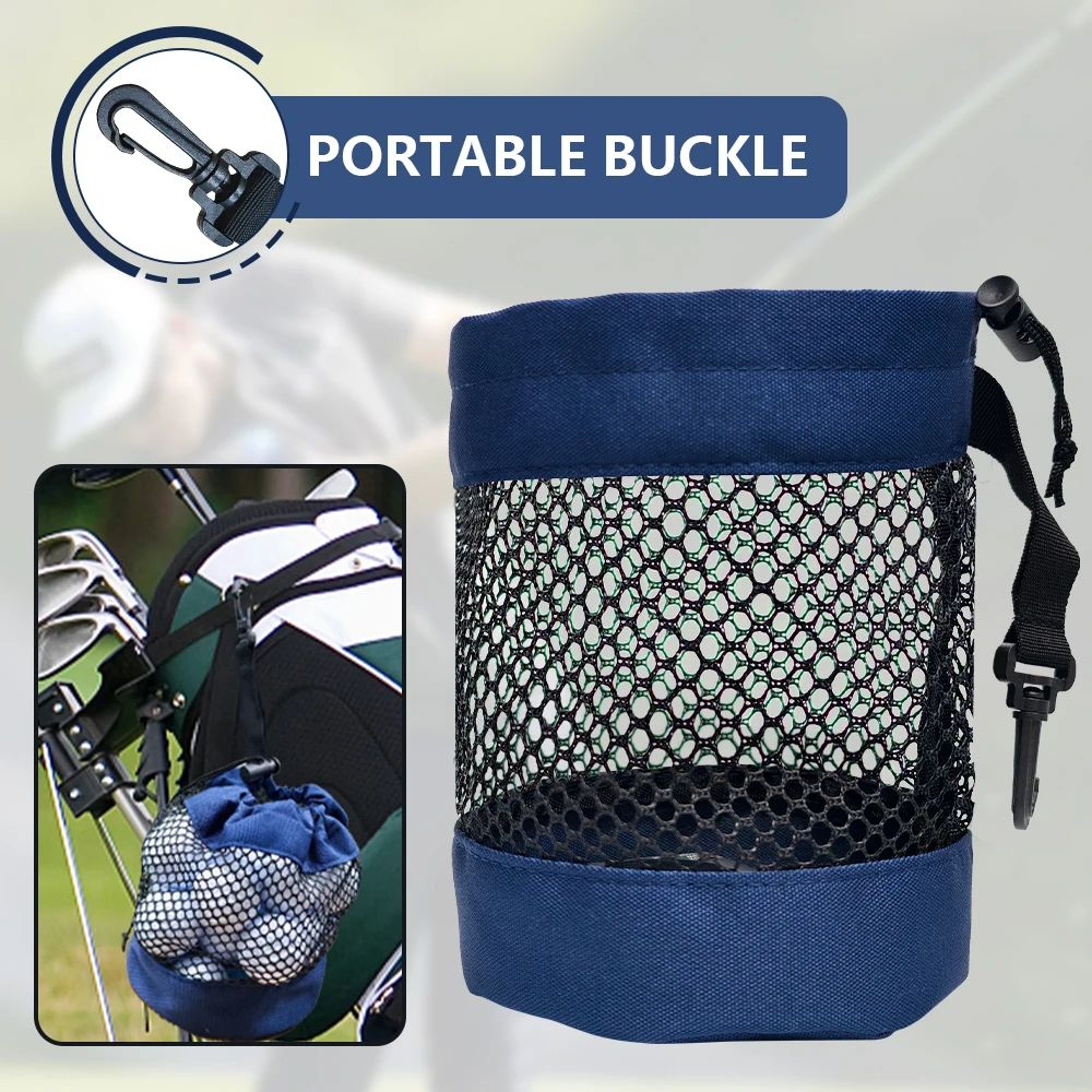Golf Ball Pouch With Clip Portable Golf Ball Holder Mesh Golf Ball Bag For Golf Bags 1