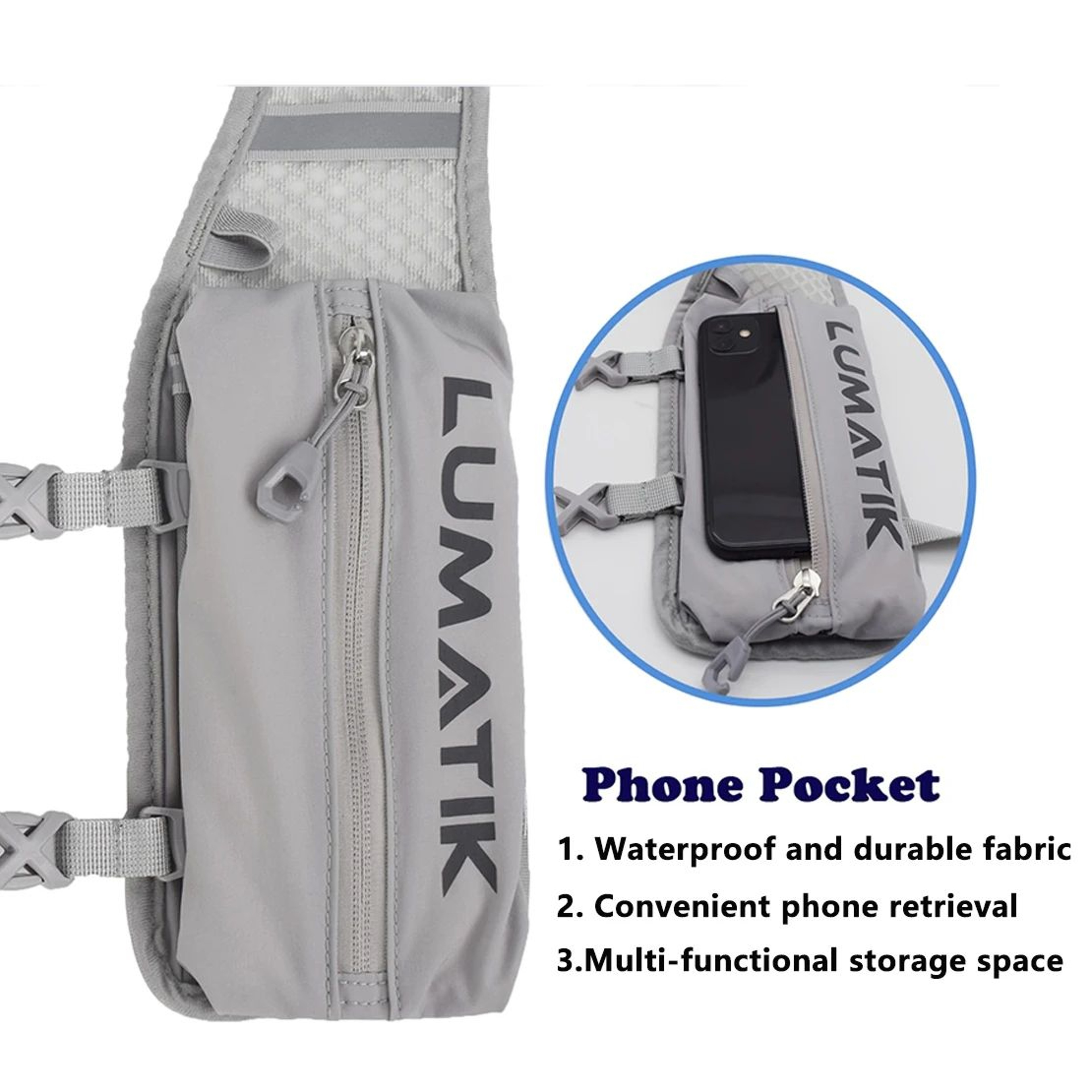 LUMATIK Ultralight Hydration Backpack For Trail Running Hiking And Cycling 5