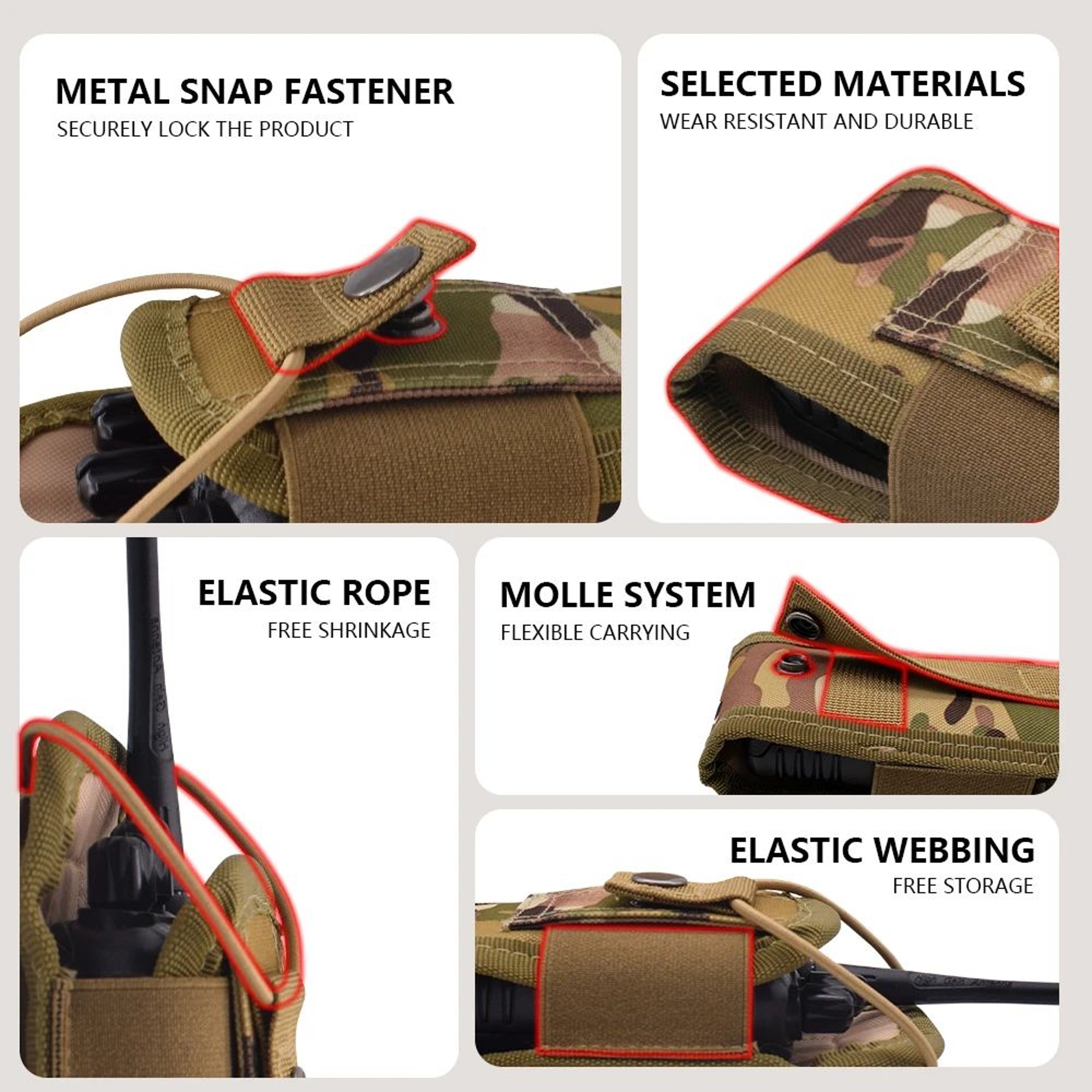 Tactical Walkie Talkie Pouch Molle Radio Pouch 600D Oxford Utility Holder For Outdoor Gear 3