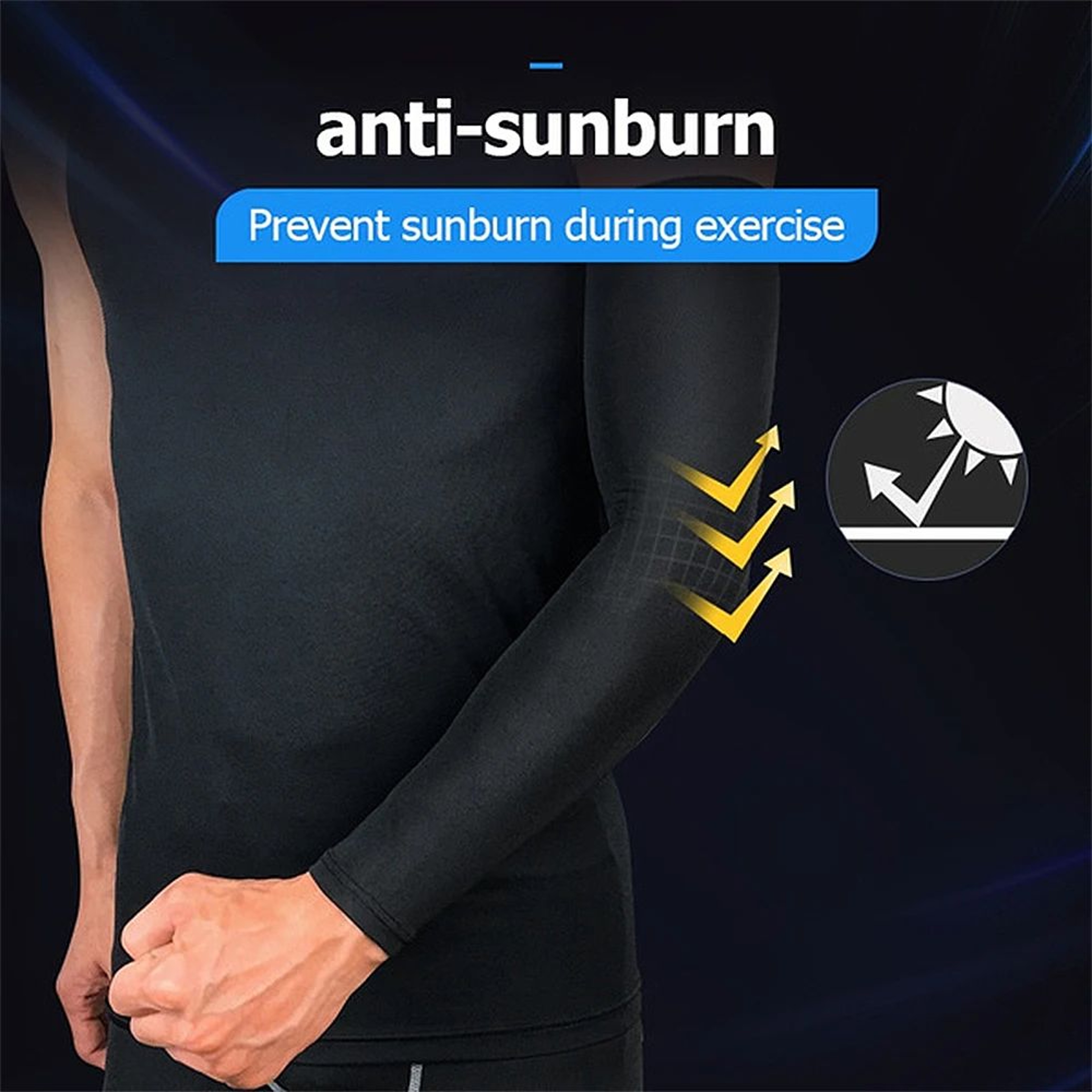 Cooling Compression Arm Sleeve With UV Protection For Basketball Running Cycling 2