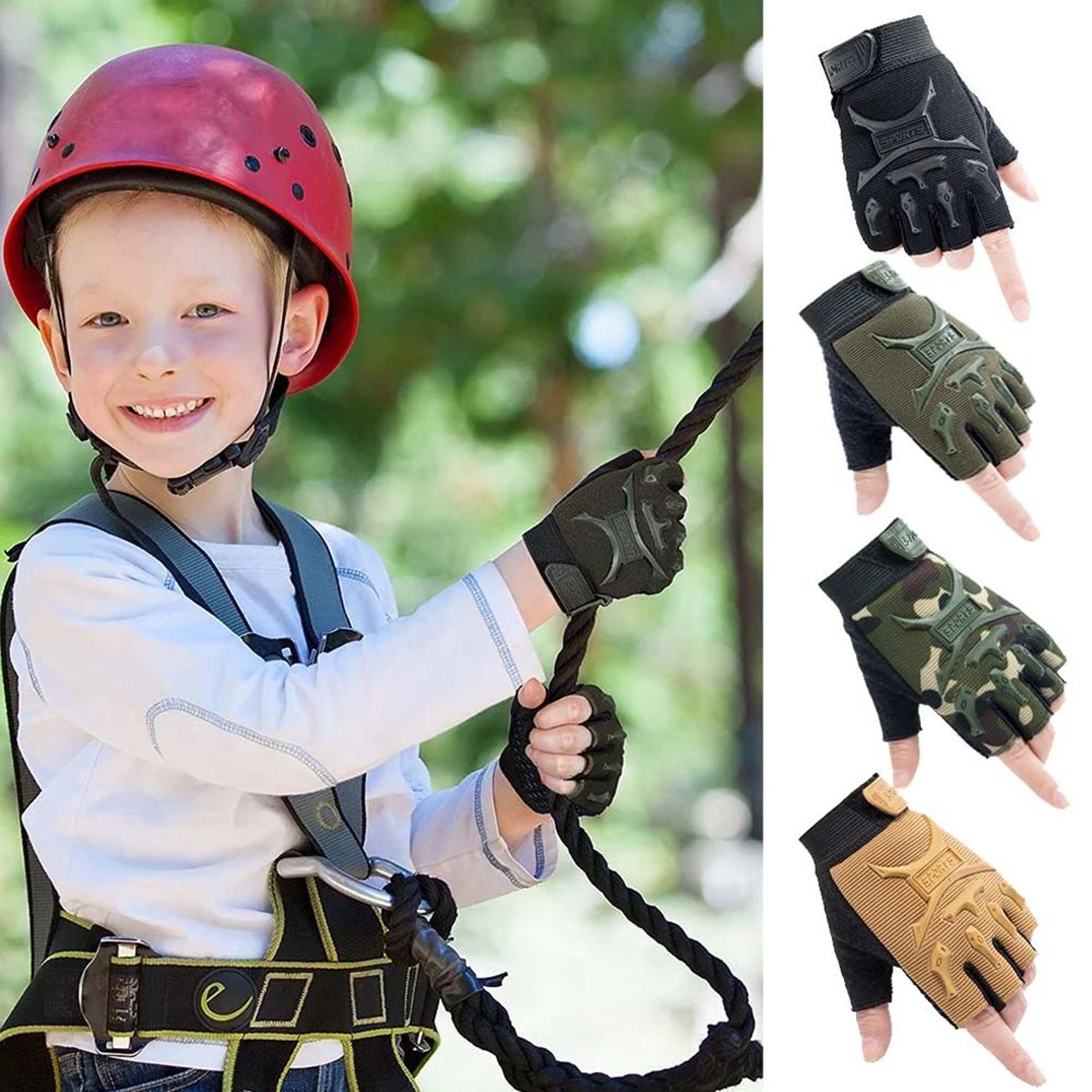 KidsGrip Half Finger Cycling Gloves With Non Slip Gel Palm For Boys And Girls 1