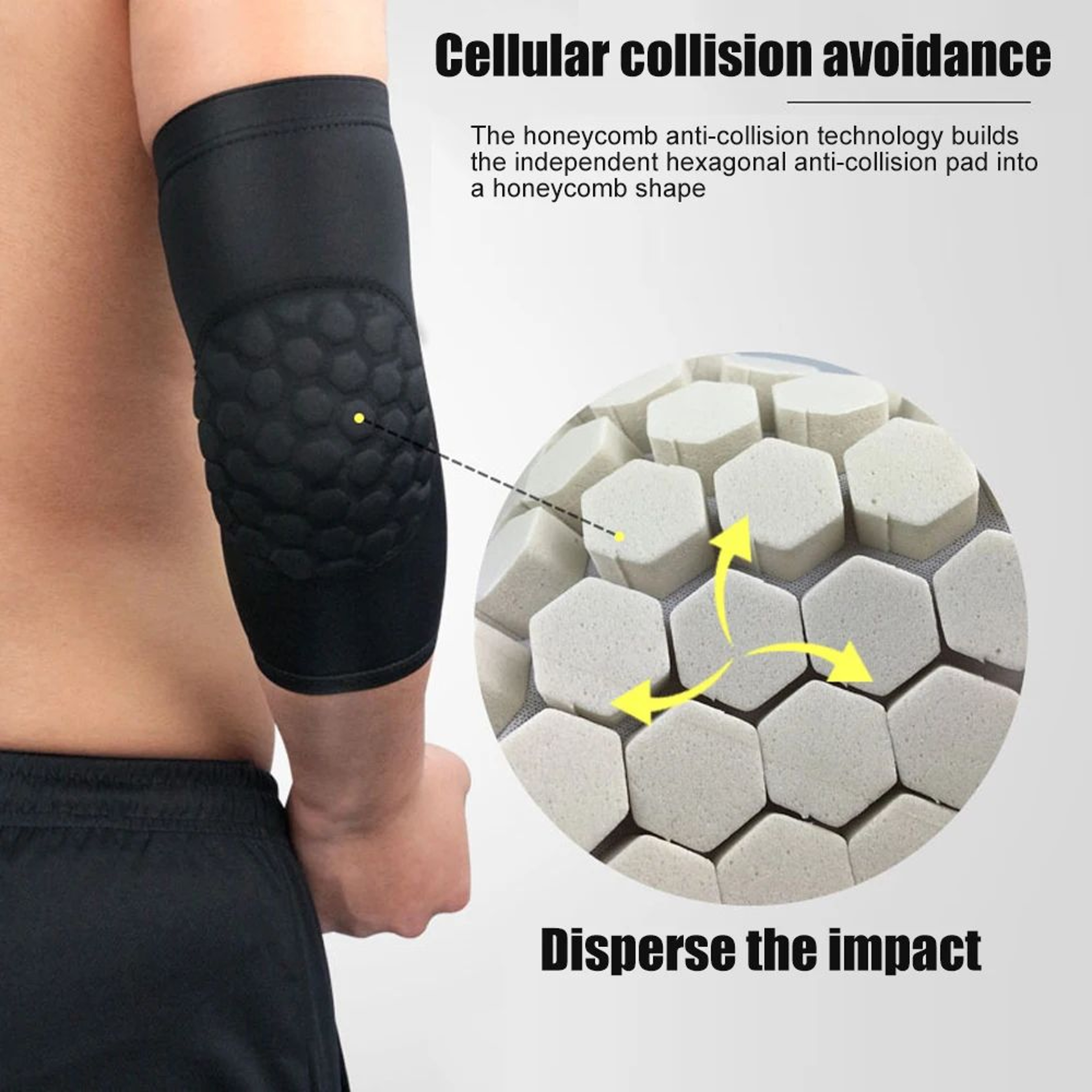 FlexGuard Padded Elbow Sleeve Compression Elbow Support For Basketball Cycling  Running 3