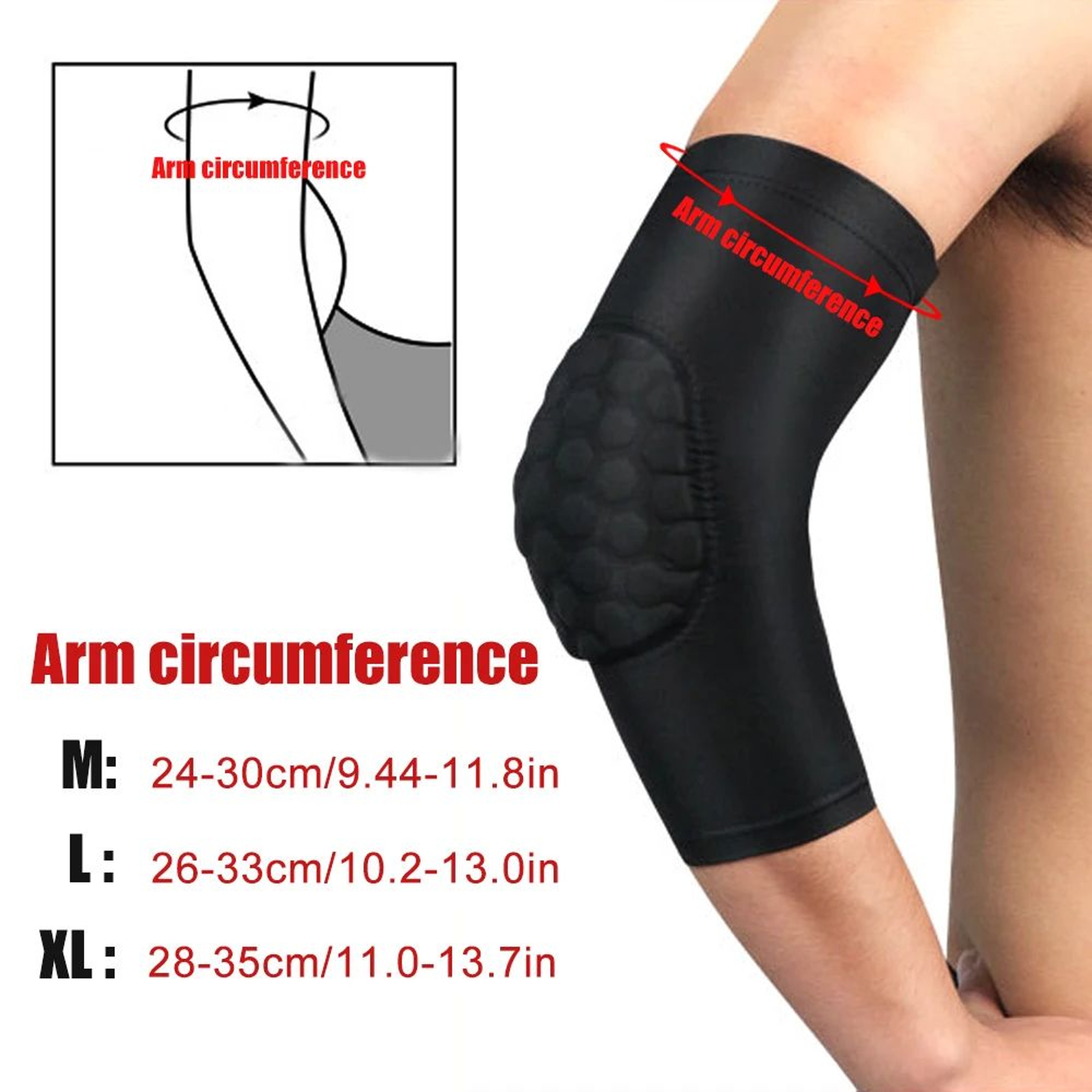 FlexGuard Padded Elbow Sleeve Compression Elbow Support for Basketball, Cycling & Running – view 7