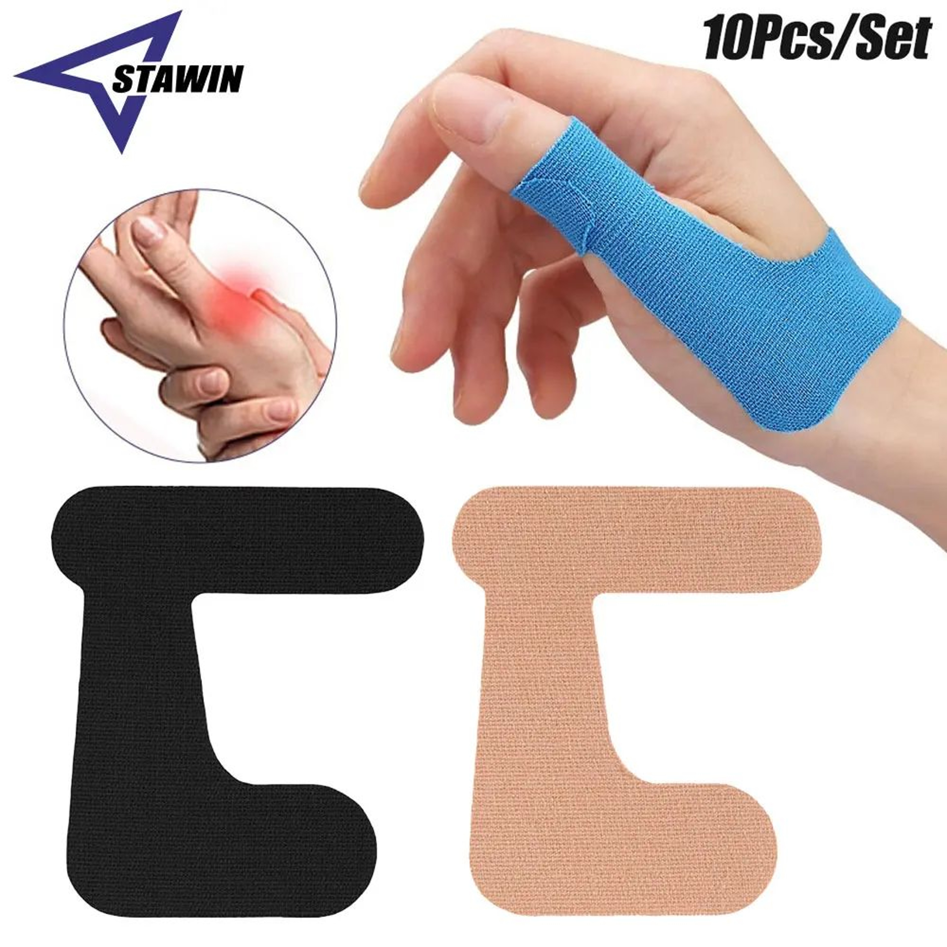 FlexGrip Thumb Support Tape 10 Pack Elastic Kinesiology Tape Strips For Sports And Daily Comfort 1