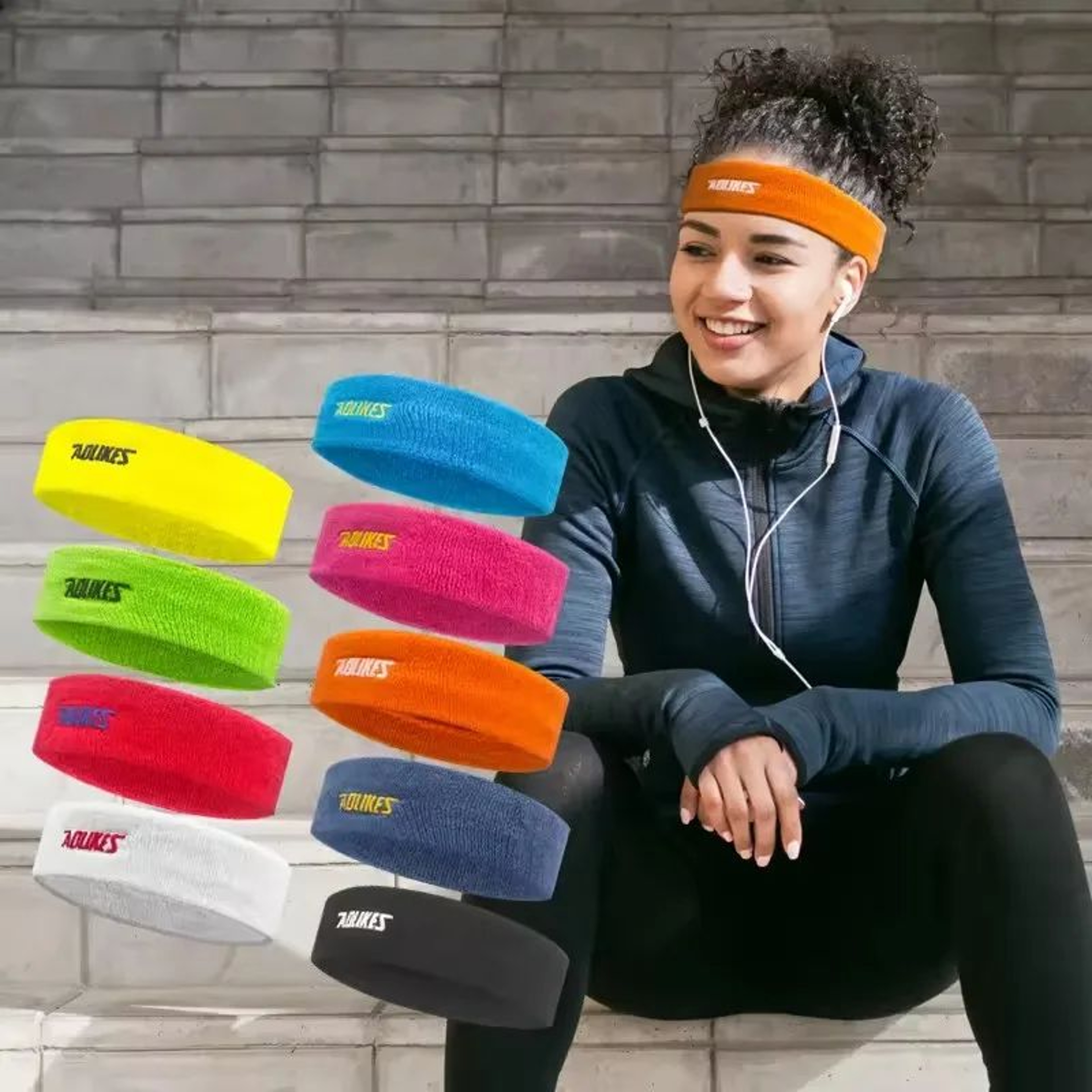 AOLIKES Sports Headband Cotton Sweat Headband For Running Yoga Tennis Gym 1