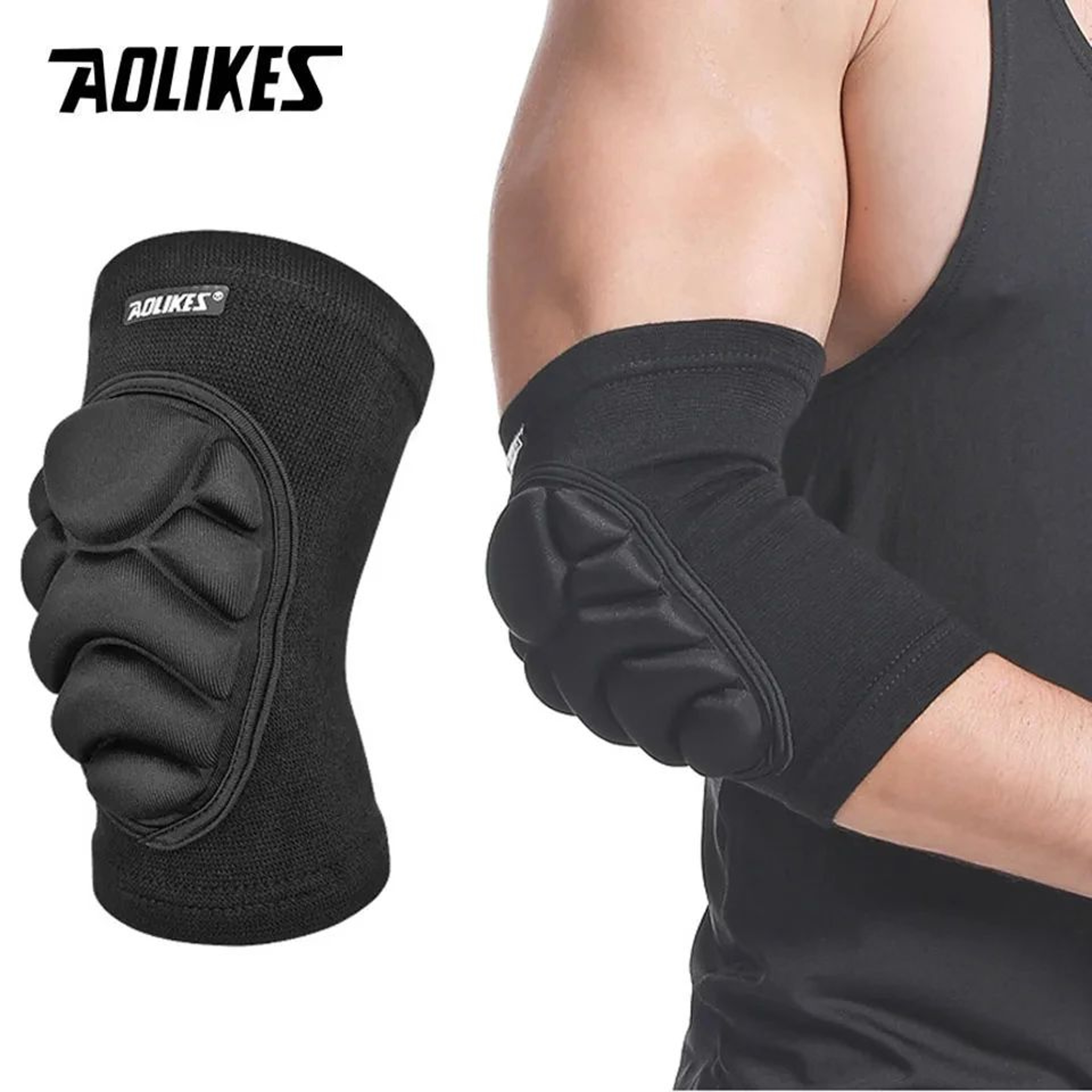 AOLIKES Thick Sponge Knee Pads And Elbow Pads For Sports Work And Training 3