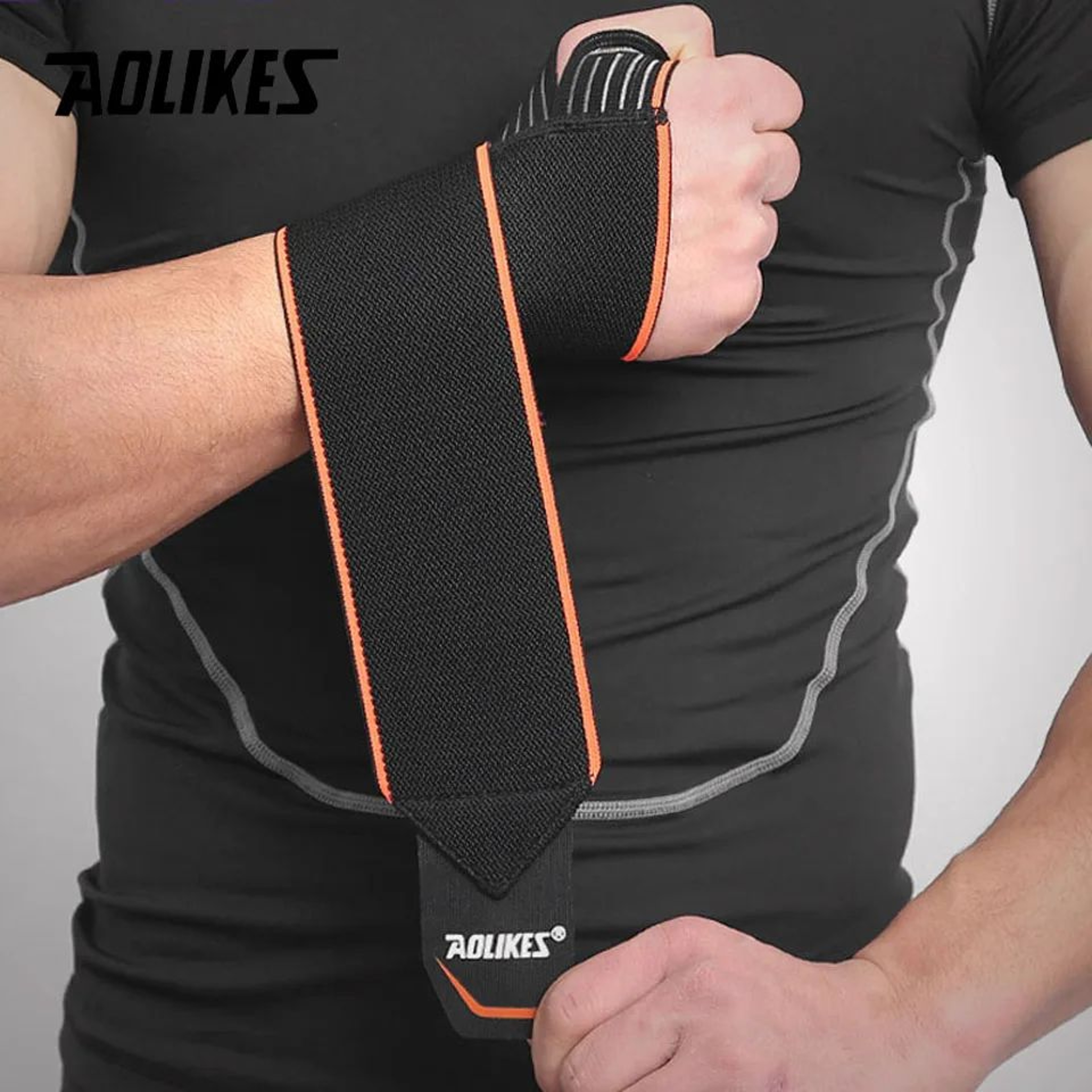 AOLIKES Weightlifting Wrist Wraps Compression Wrist Support Straps For Gym CrossFit  Powerlifting 2