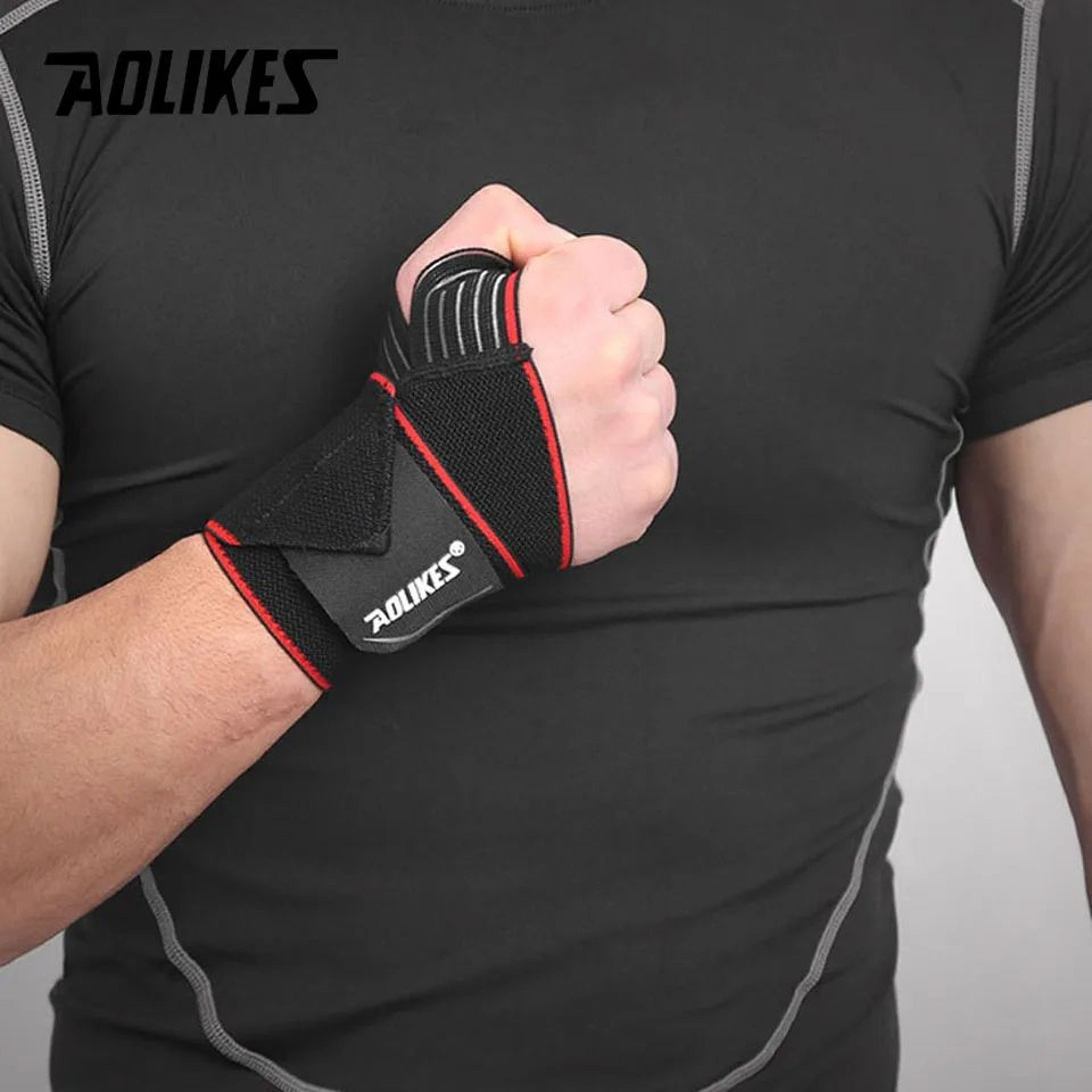 AOLIKES Weightlifting Wrist Wraps Compression Wrist Support Straps For Gym CrossFit  Powerlifting 3