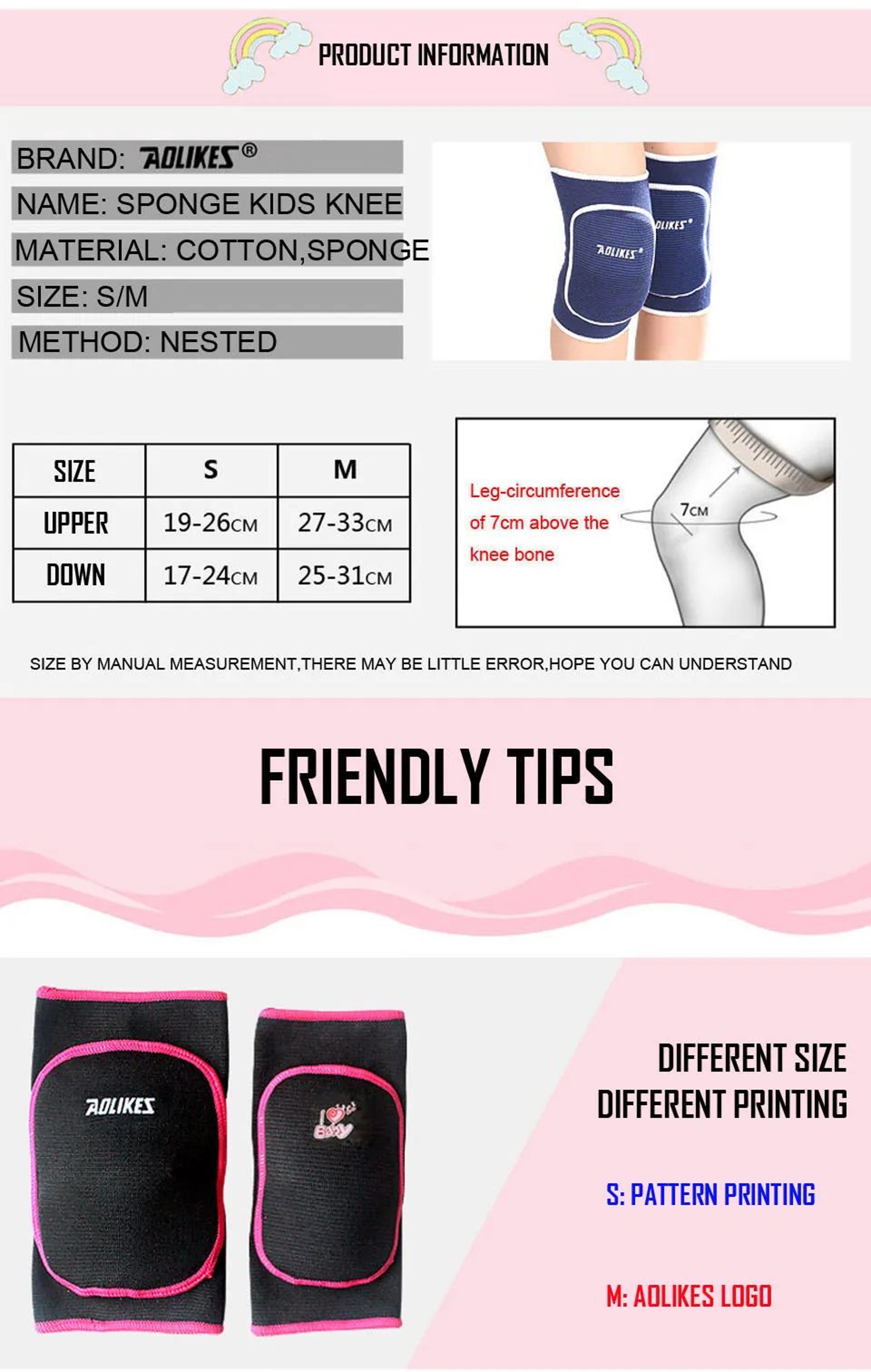AOLIKES Kids Knee Pads Thick Sponge Knee Support for Dance Volleyball Gym and Sports – view 7