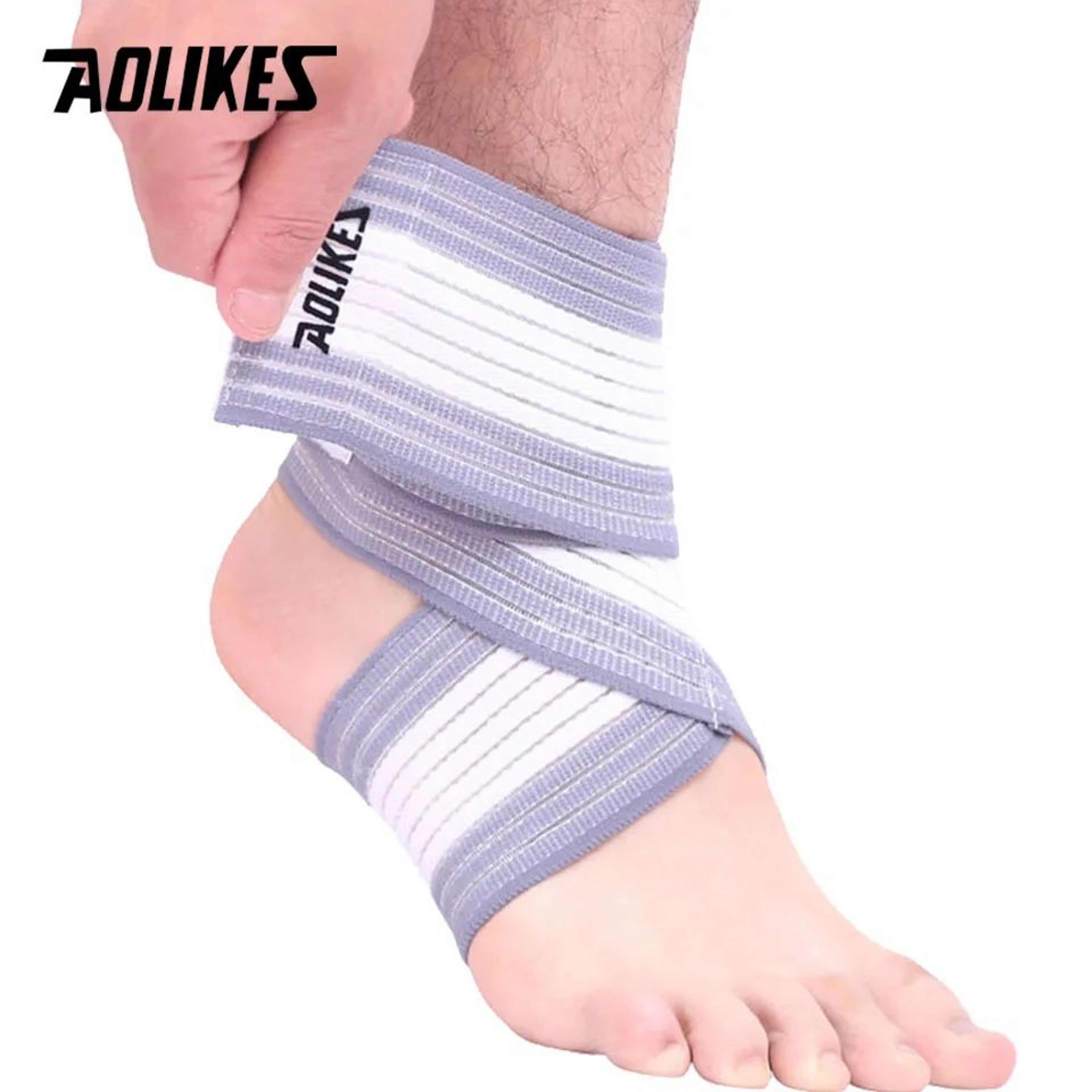 AOLIKES Elastic Ankle Support Wrap Compression Ankle Brace For Sports And Gym 11