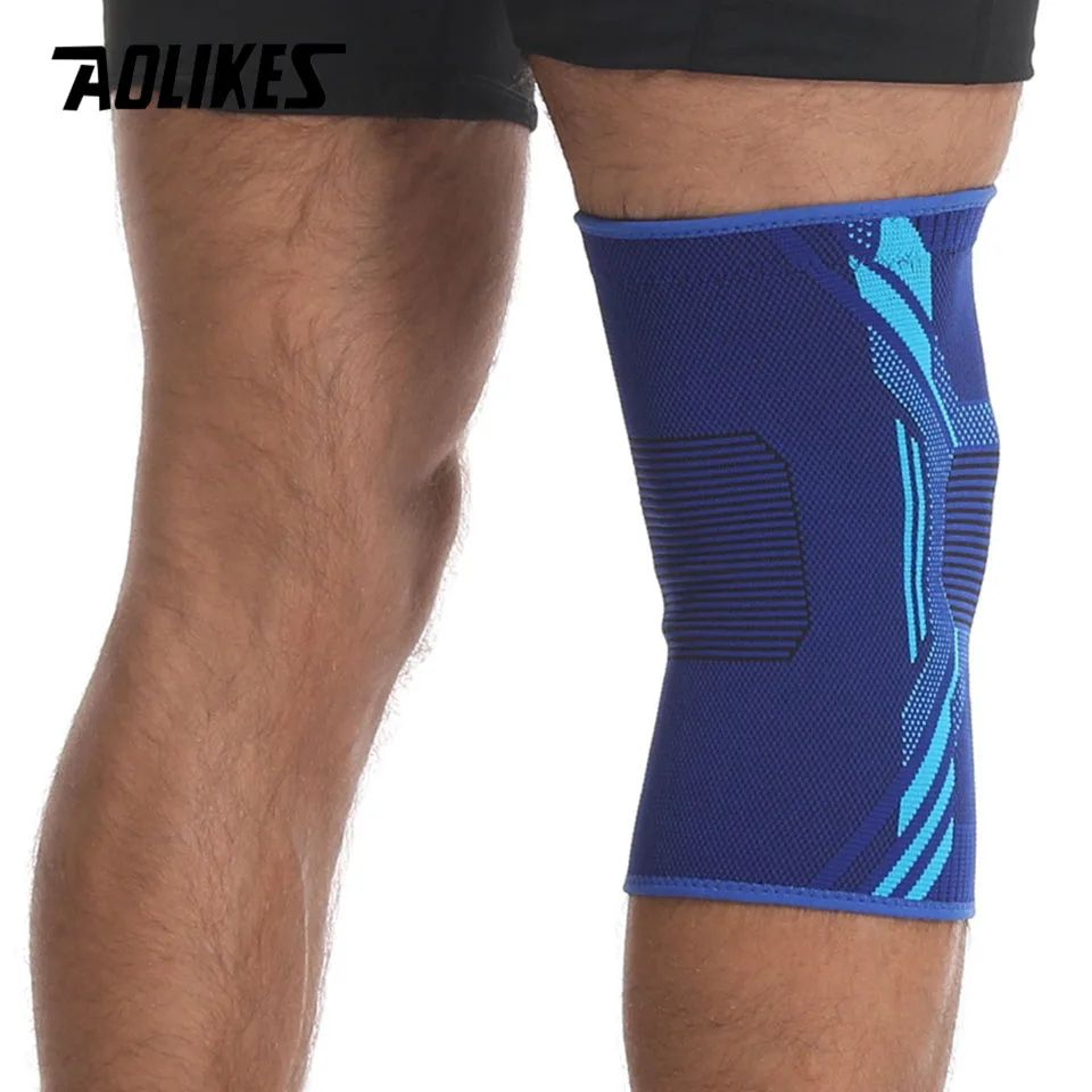 AOLIKES Compression Knee Support Brace Non Slip Running Knee Sleeve For Men And Women 2