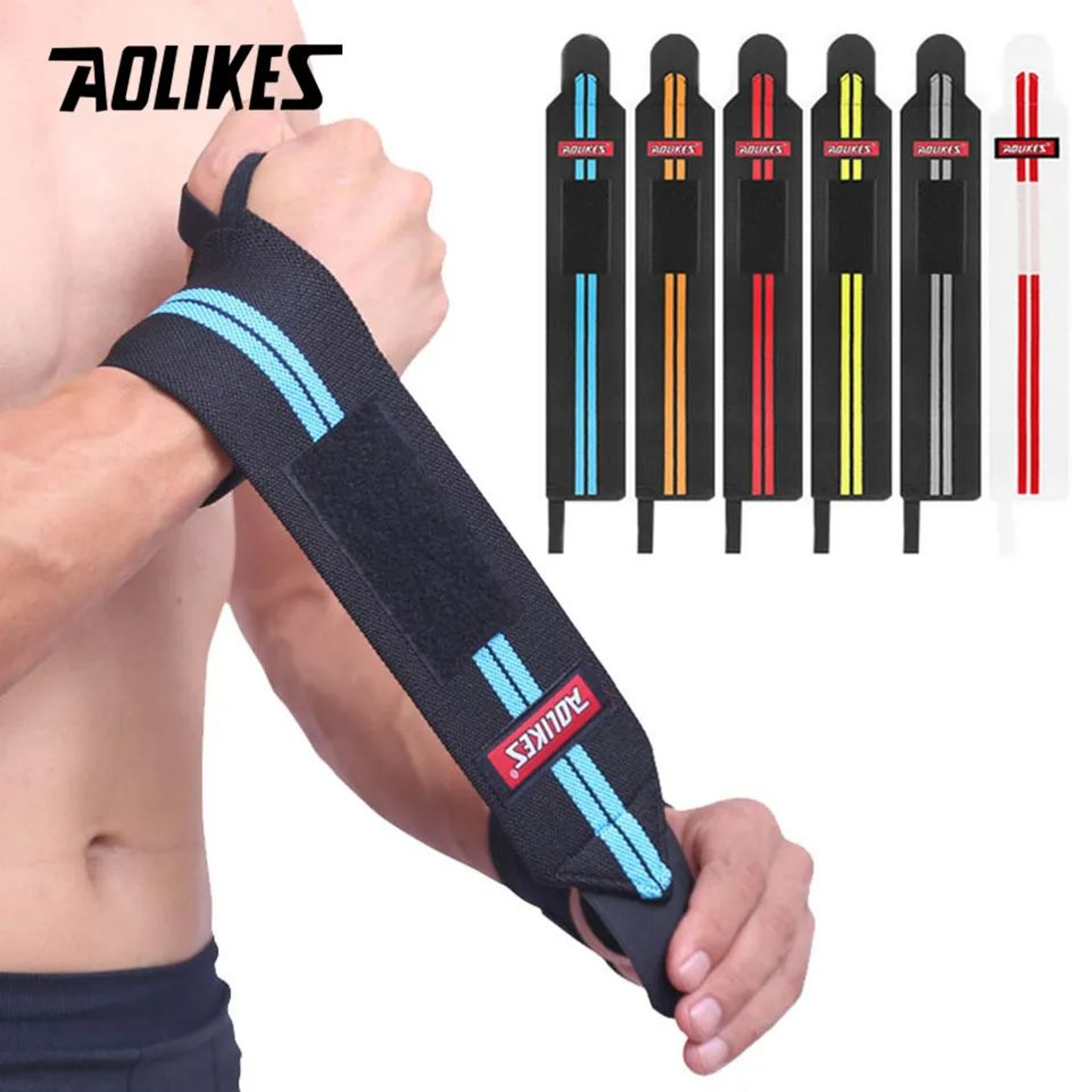 AOLIKES Weightlifting Wrist Wraps With Thumb Loop For Strength Training And Wrist Support 1