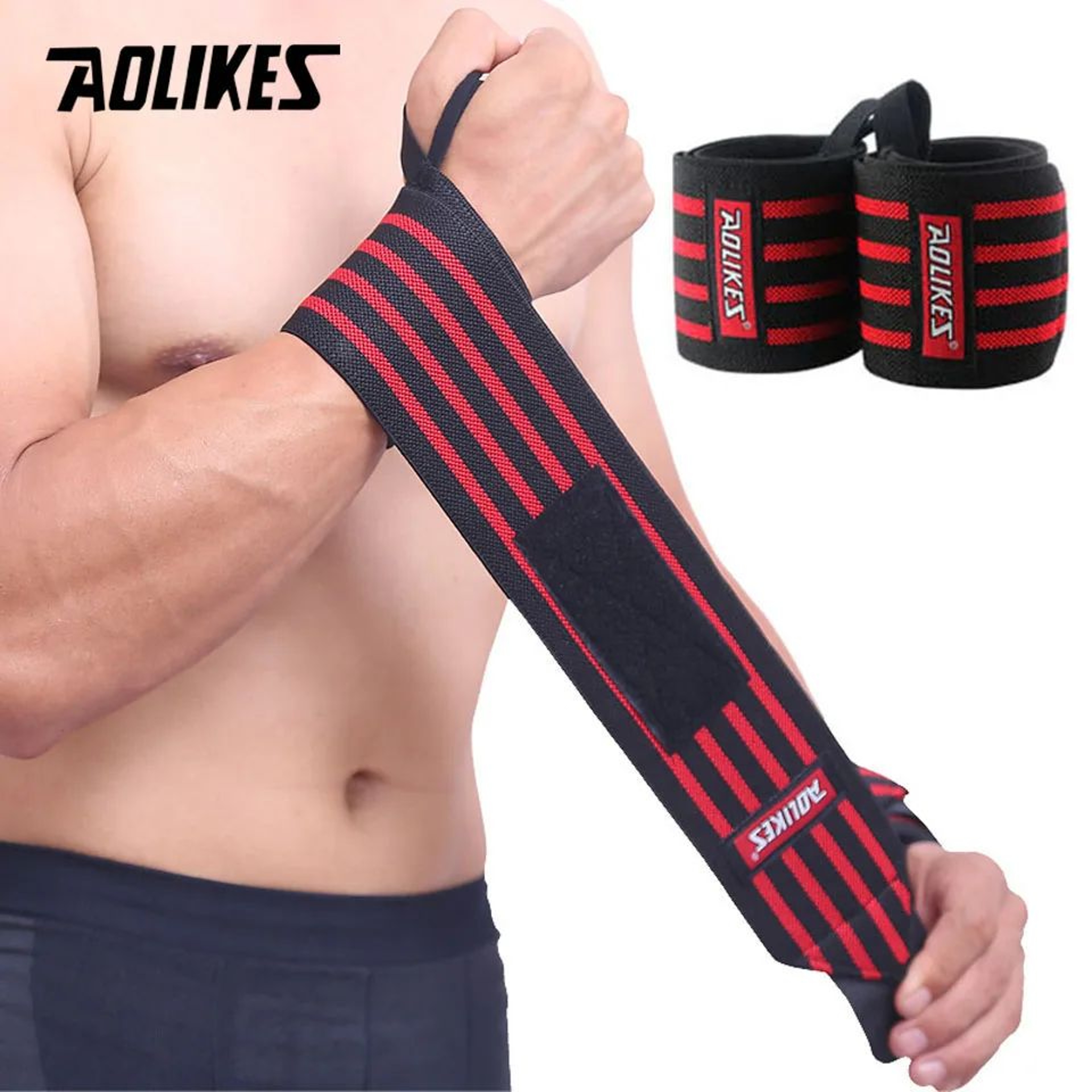 AOLIKES Weightlifting Wrist Wraps With Thumb Loop For Strength Training And Wrist Support 9