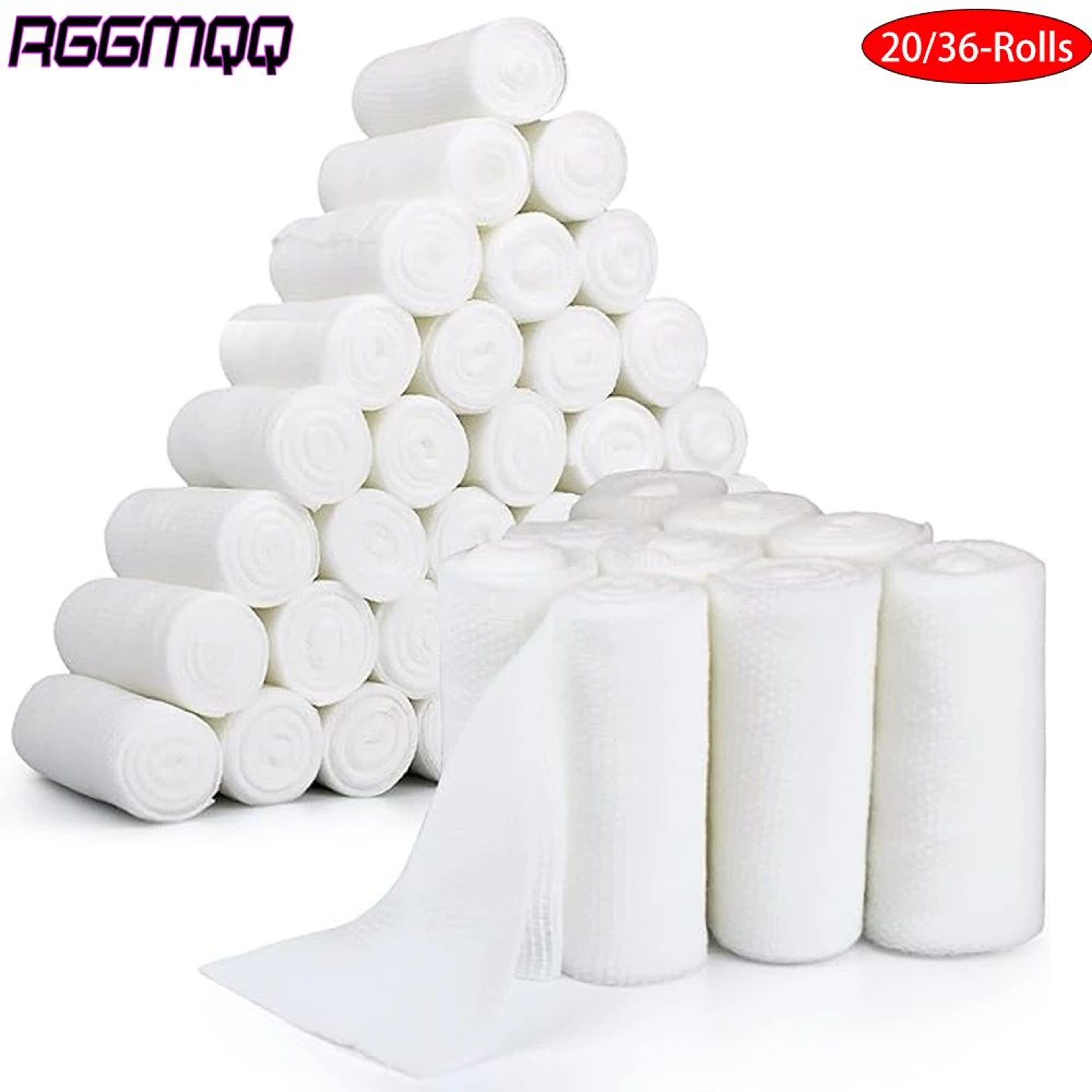 10 Rolls Gauze Bandage Roll With Tape For First Aid Wound Care Breathable Medical Wrap 0