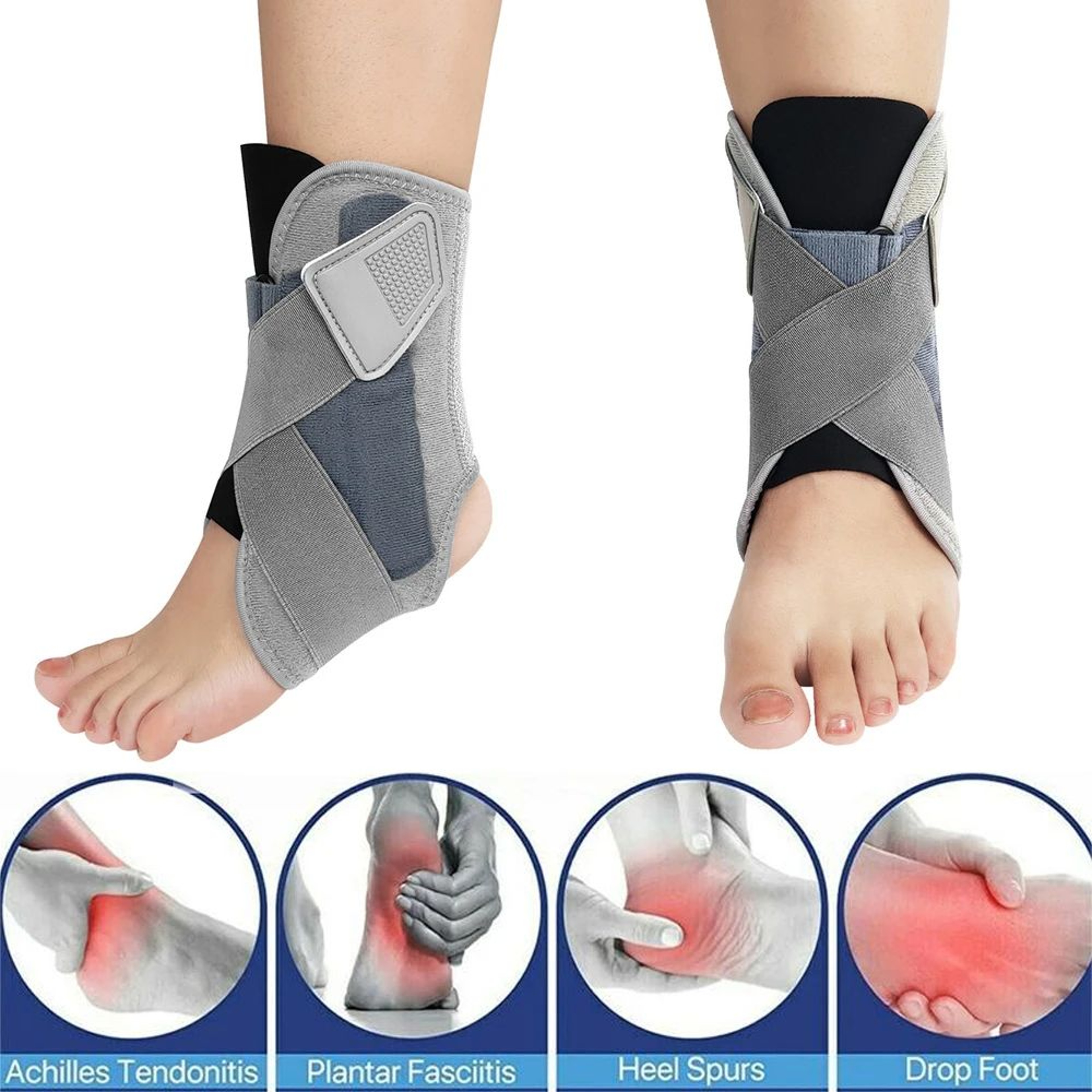 FlexFit Adjustable Ankle Brace Compression Sleeve With Achilles Tendon Support 2