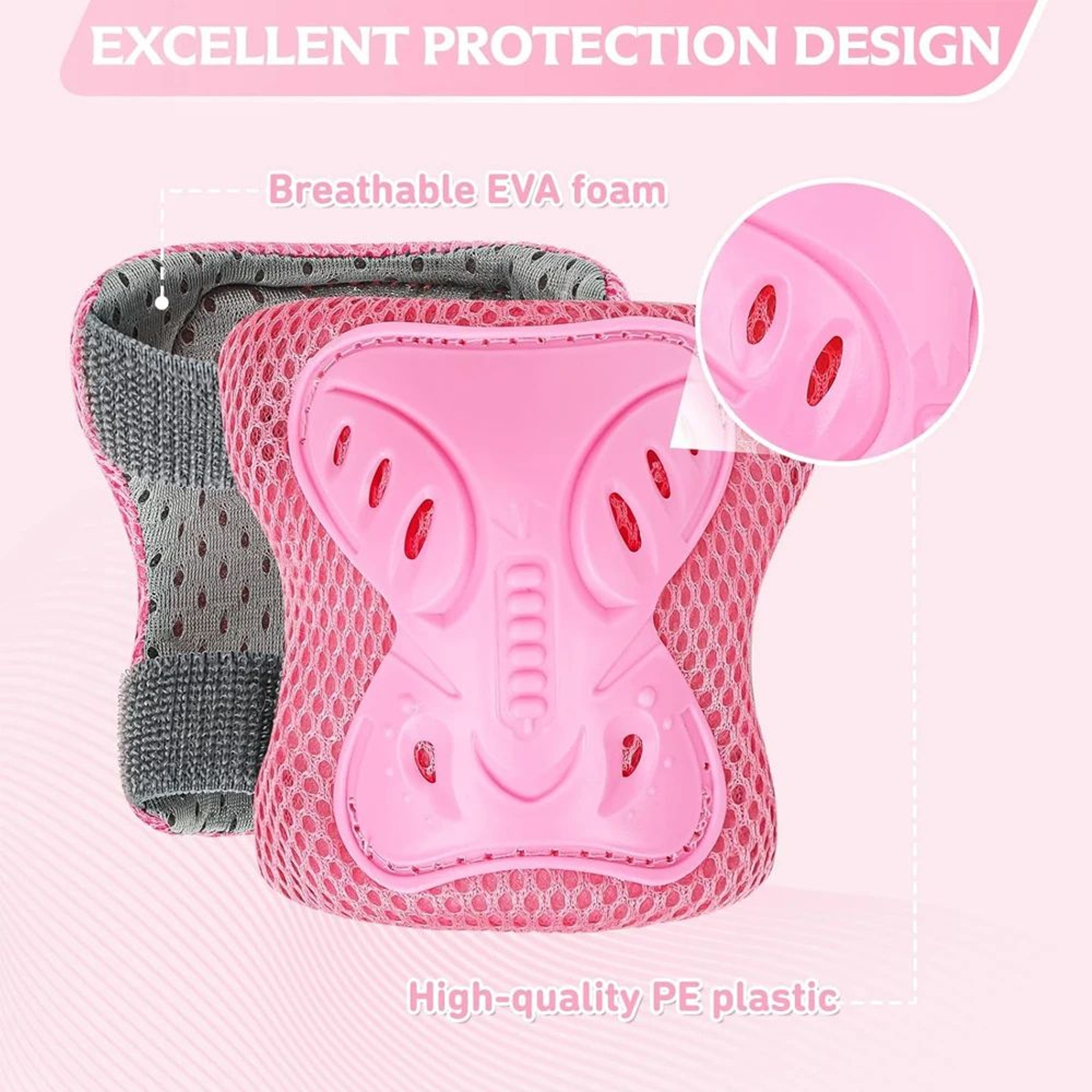 Kids Protective Gear Set With Kids Knee Pads And Elbow Pads For Cycling Skating Scooter 6PCS 1