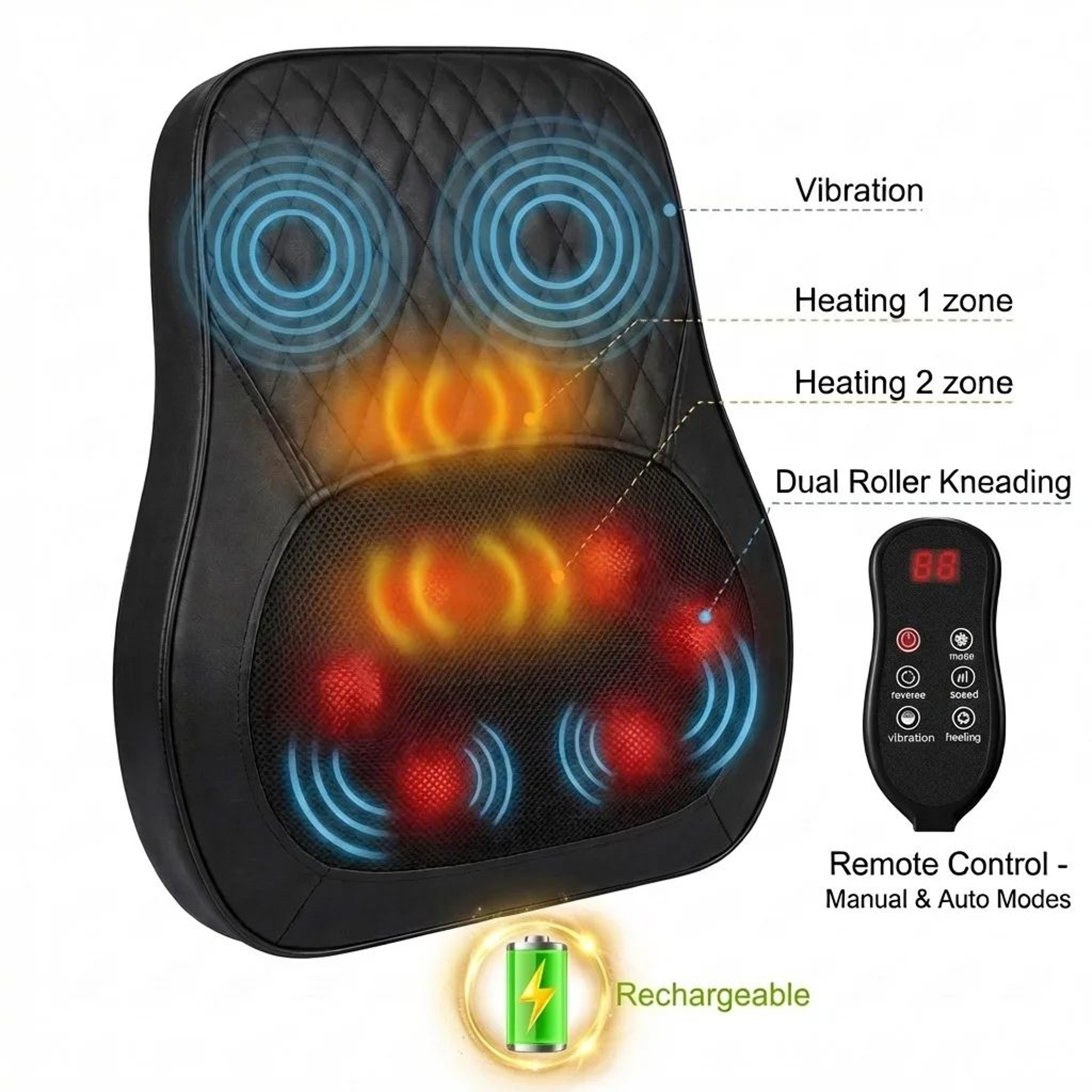 ReliefPro Heated Neck Massager Deep Kneading Massage Pillow For Neck Shoulders Back And Waist 7
