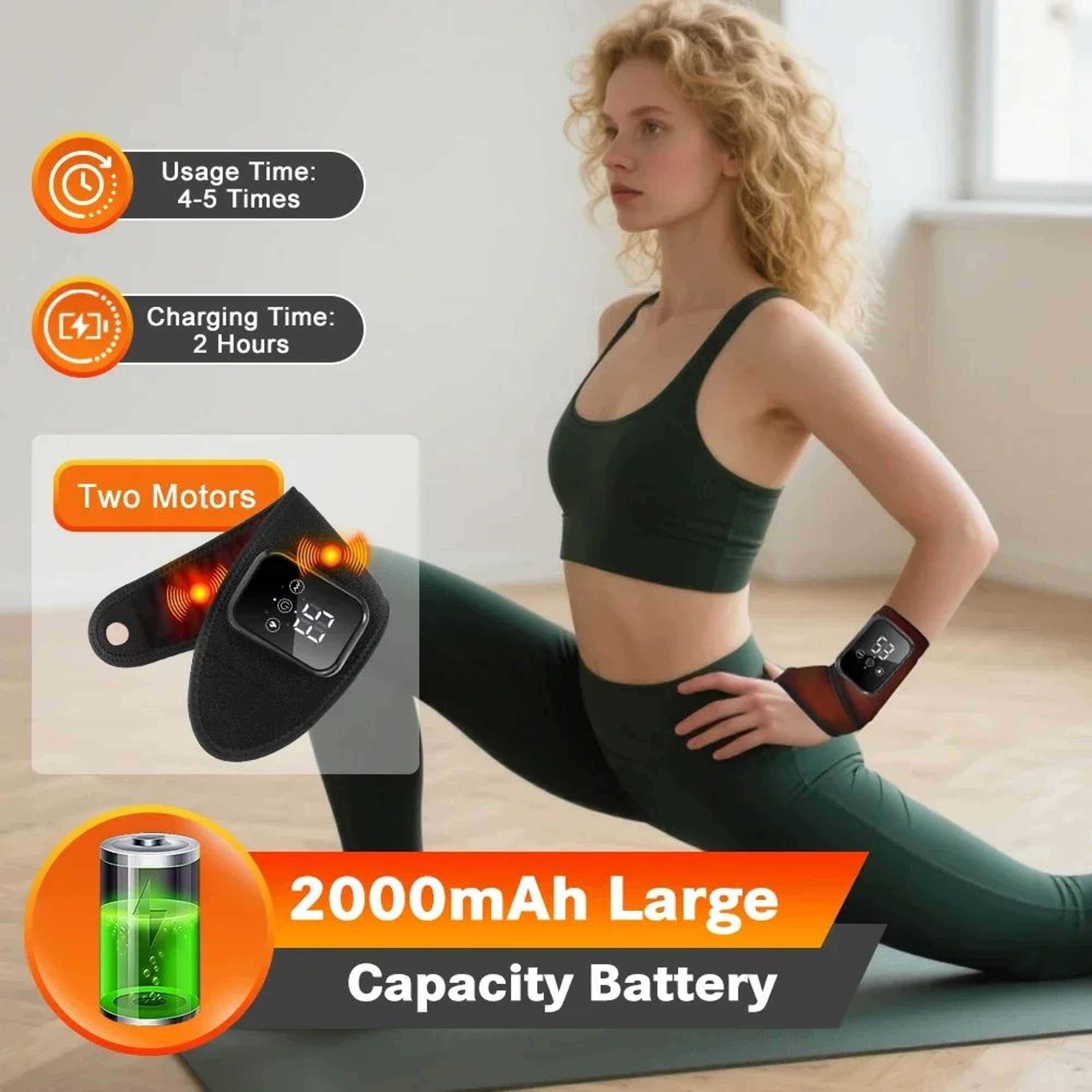 ThermaRelief Heated Wrist Brace Massager With Adjustable Compression And 3 Heat Levels 1