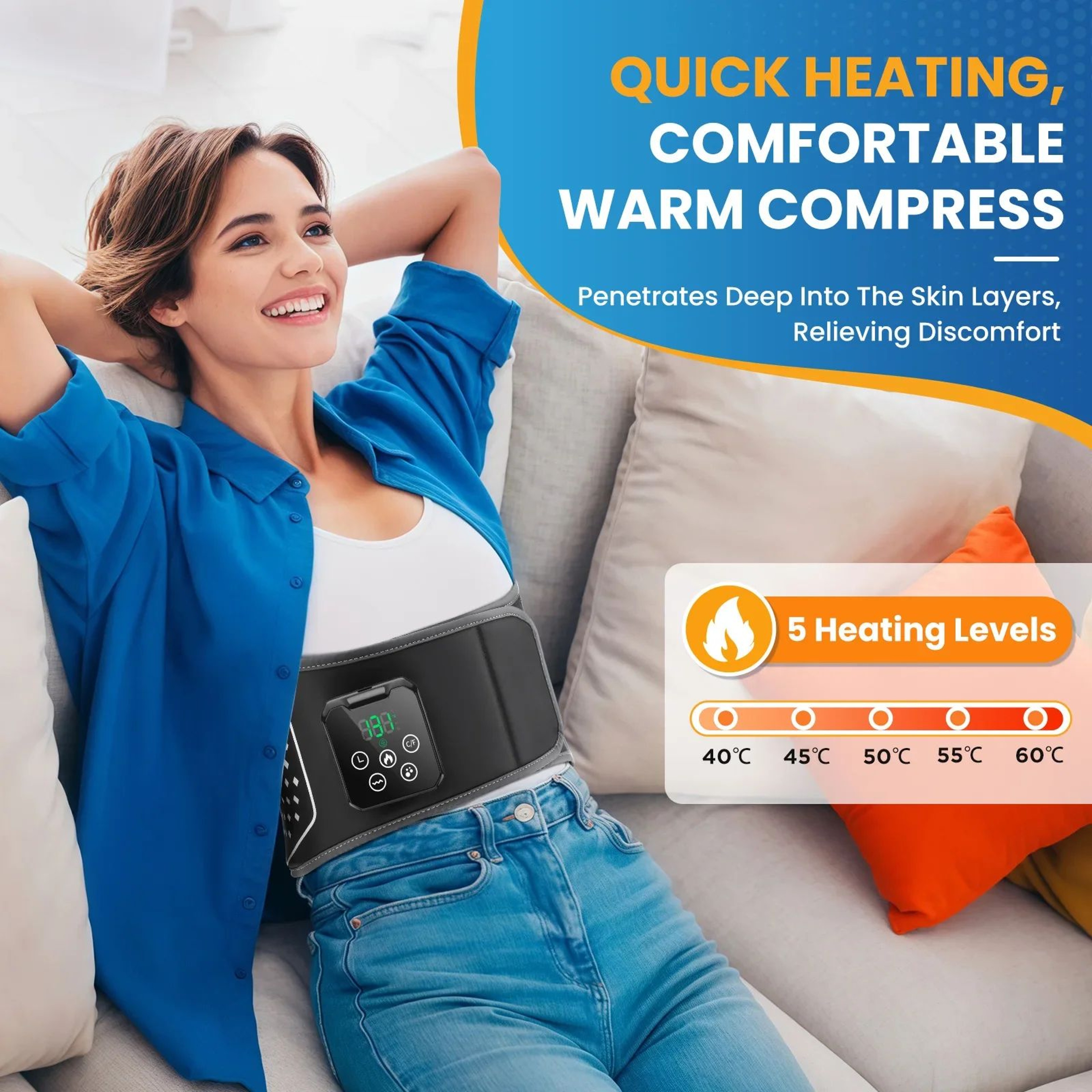 ThermaLift Inflatable Lumbar Support Belt With Heat And Vibration Massage 1