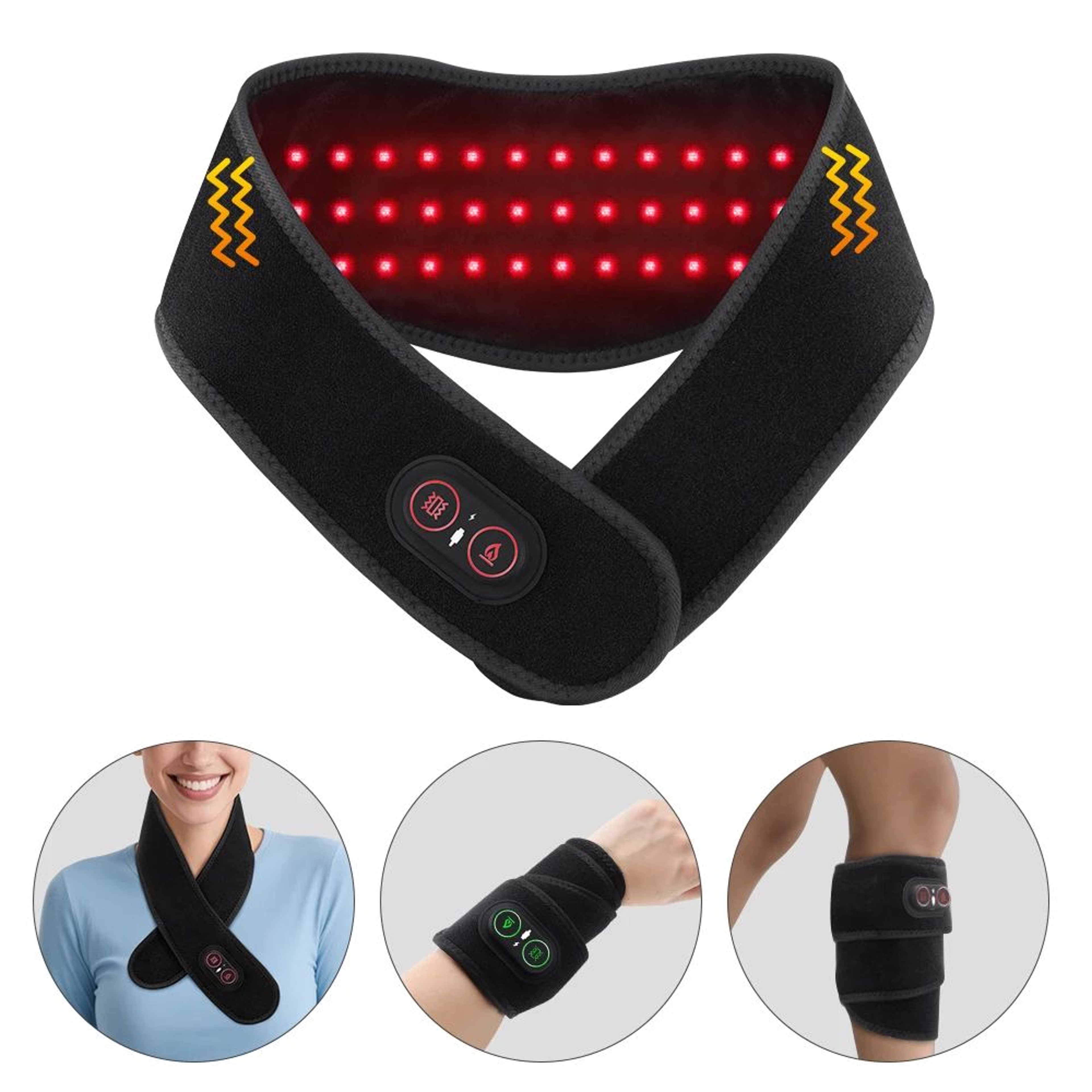 LumiRelief Cordless Neck Massager With Heat Vibration And Red Light Therapy 4