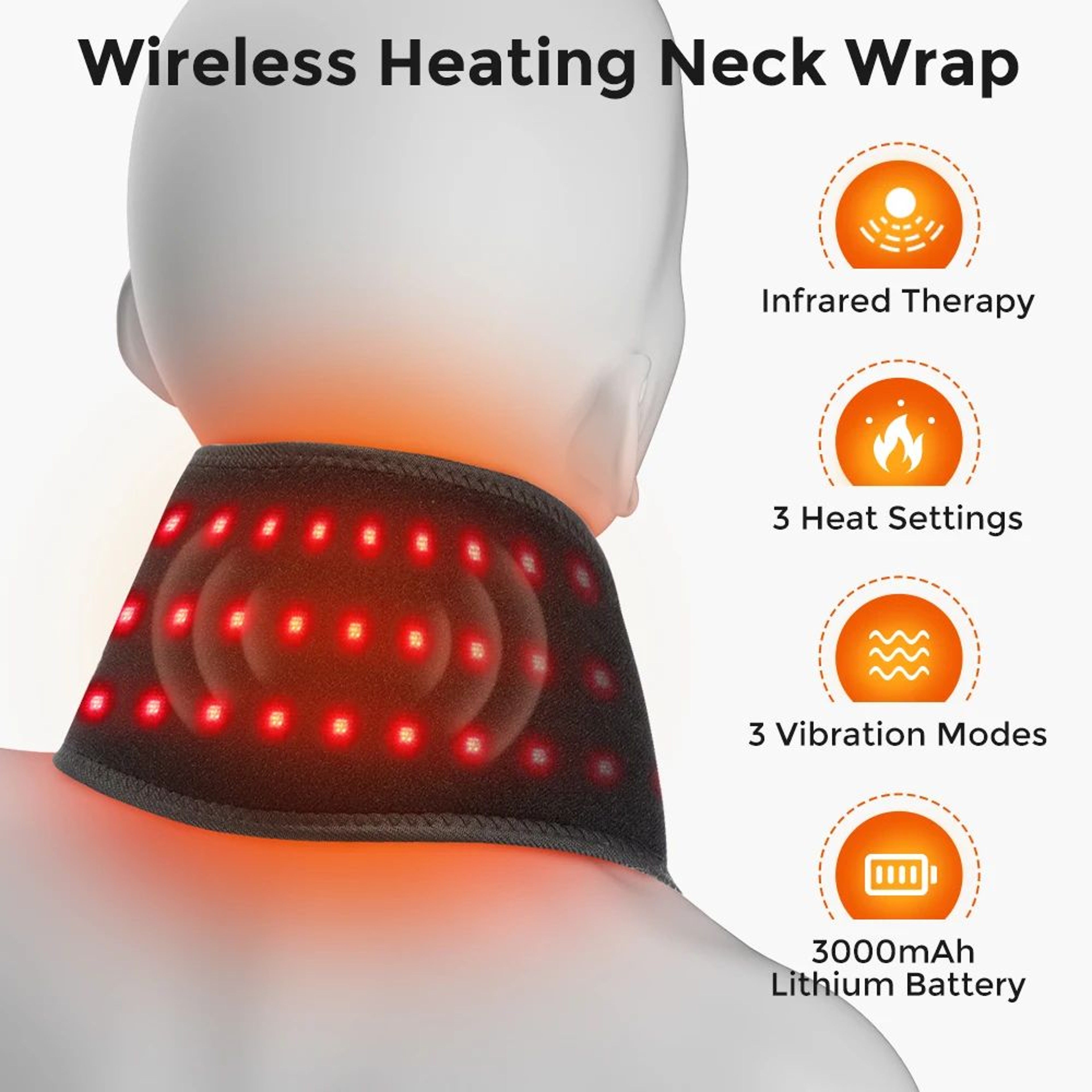 LumiRelief Cordless Neck Massager With Heat Vibration And Red Light Therapy 8