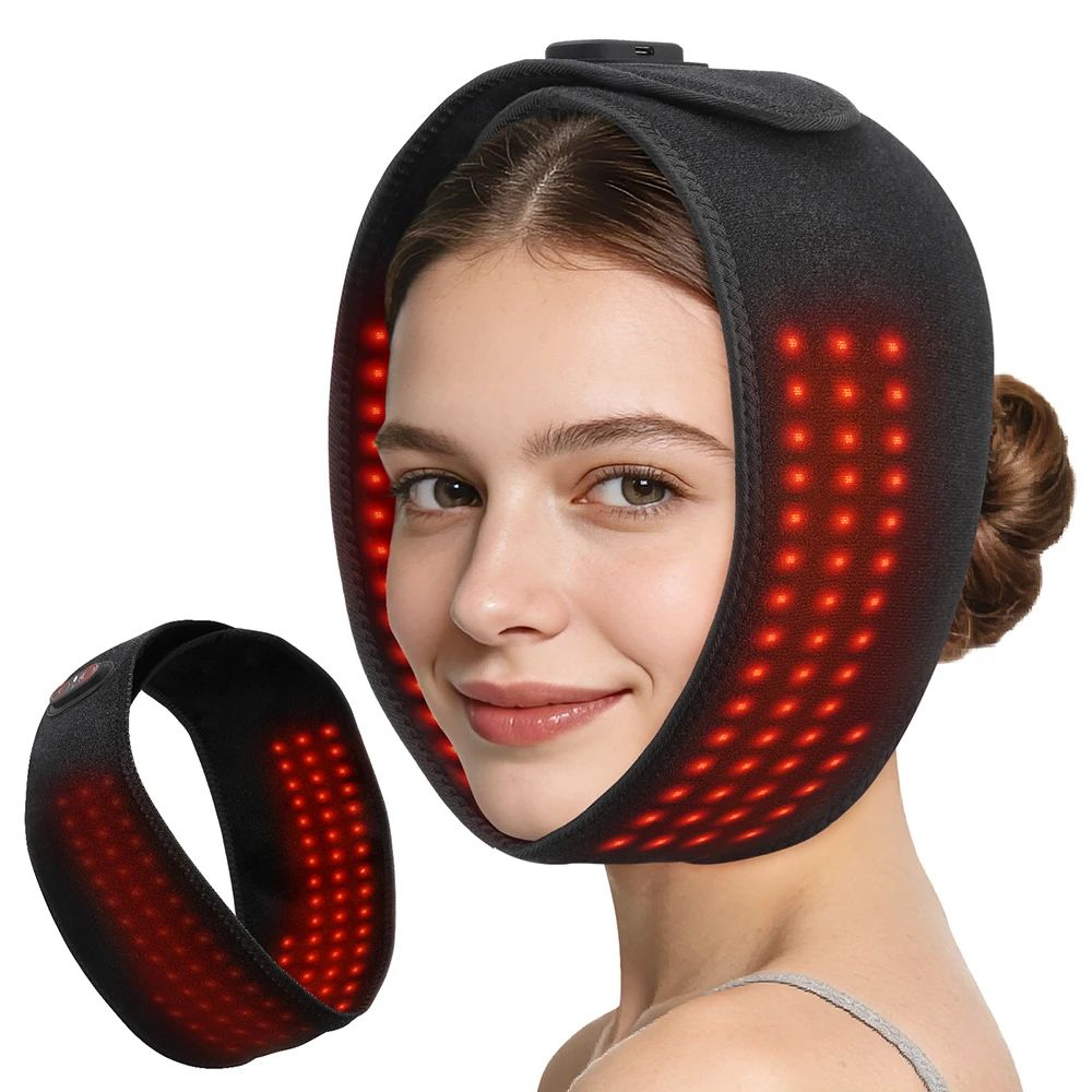 LumiGlow LED Face Mask Wireless Red Light Therapy Mask 660nm Rechargeable Skin Care Device 0