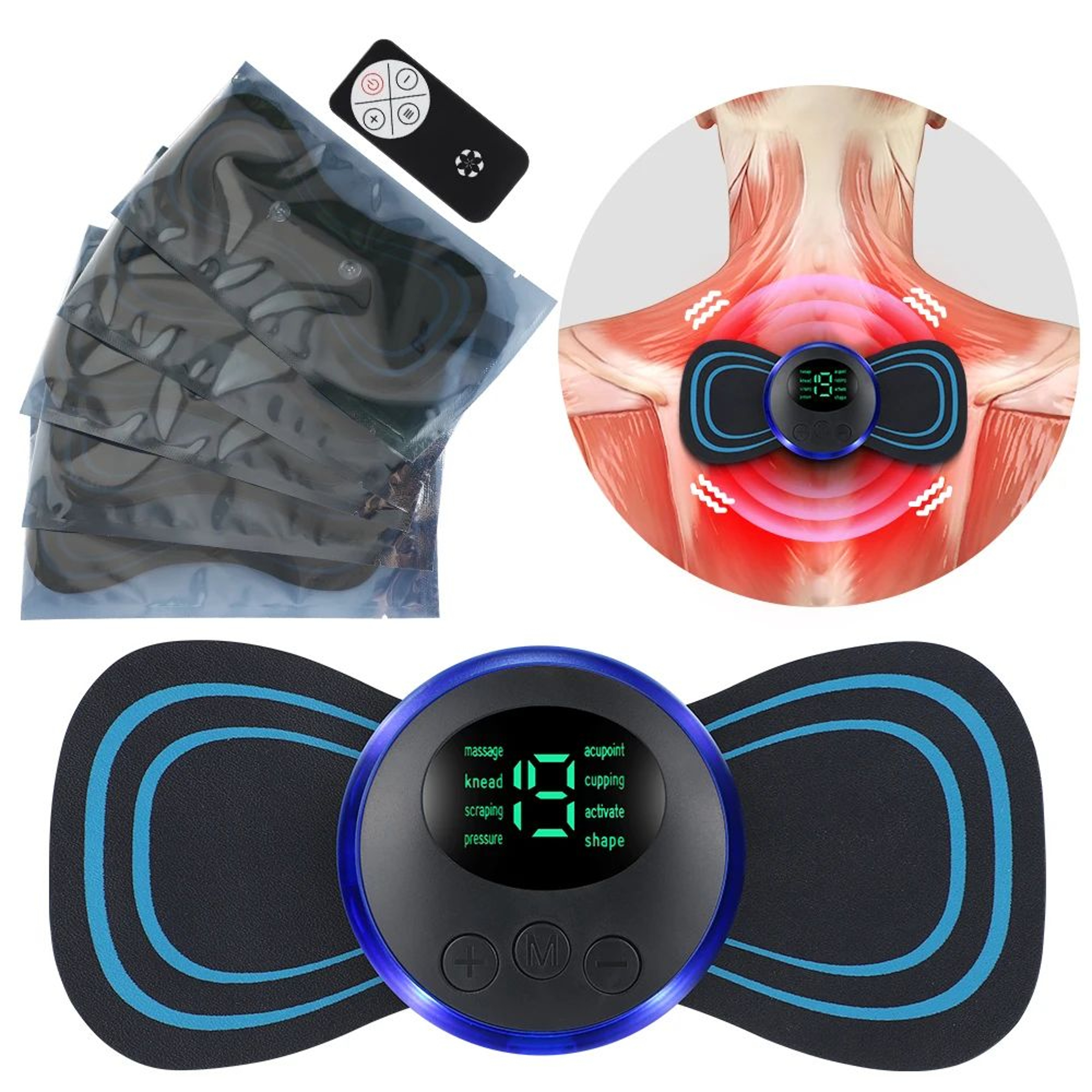 FlexPulse EMS Neck Massager With Microcurrent Therapy Massage Pads Rechargeable 8 Modes 19 Levels 2