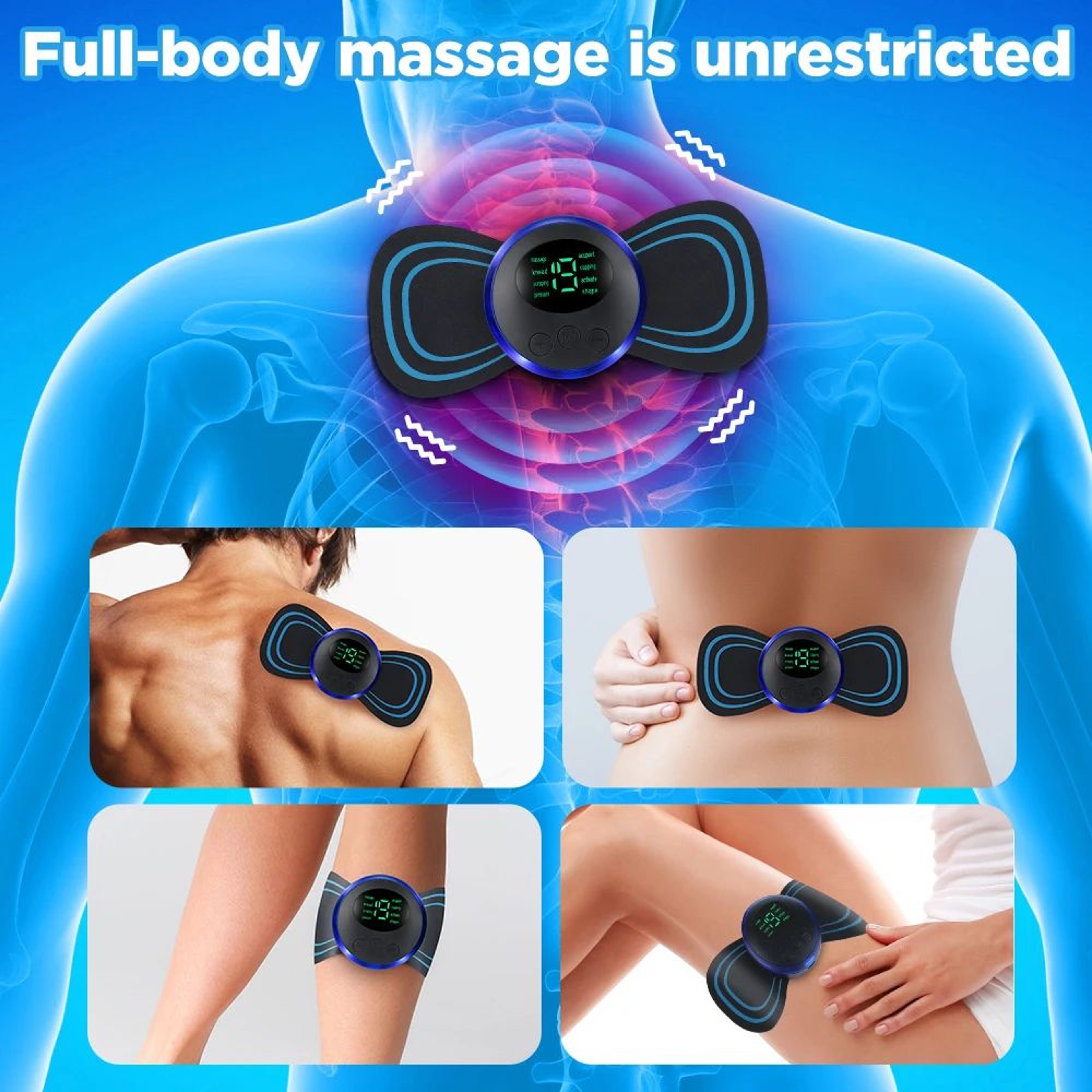 FlexPulse EMS Neck Massager With Microcurrent Therapy Massage Pads Rechargeable 8 Modes 19 Levels 3
