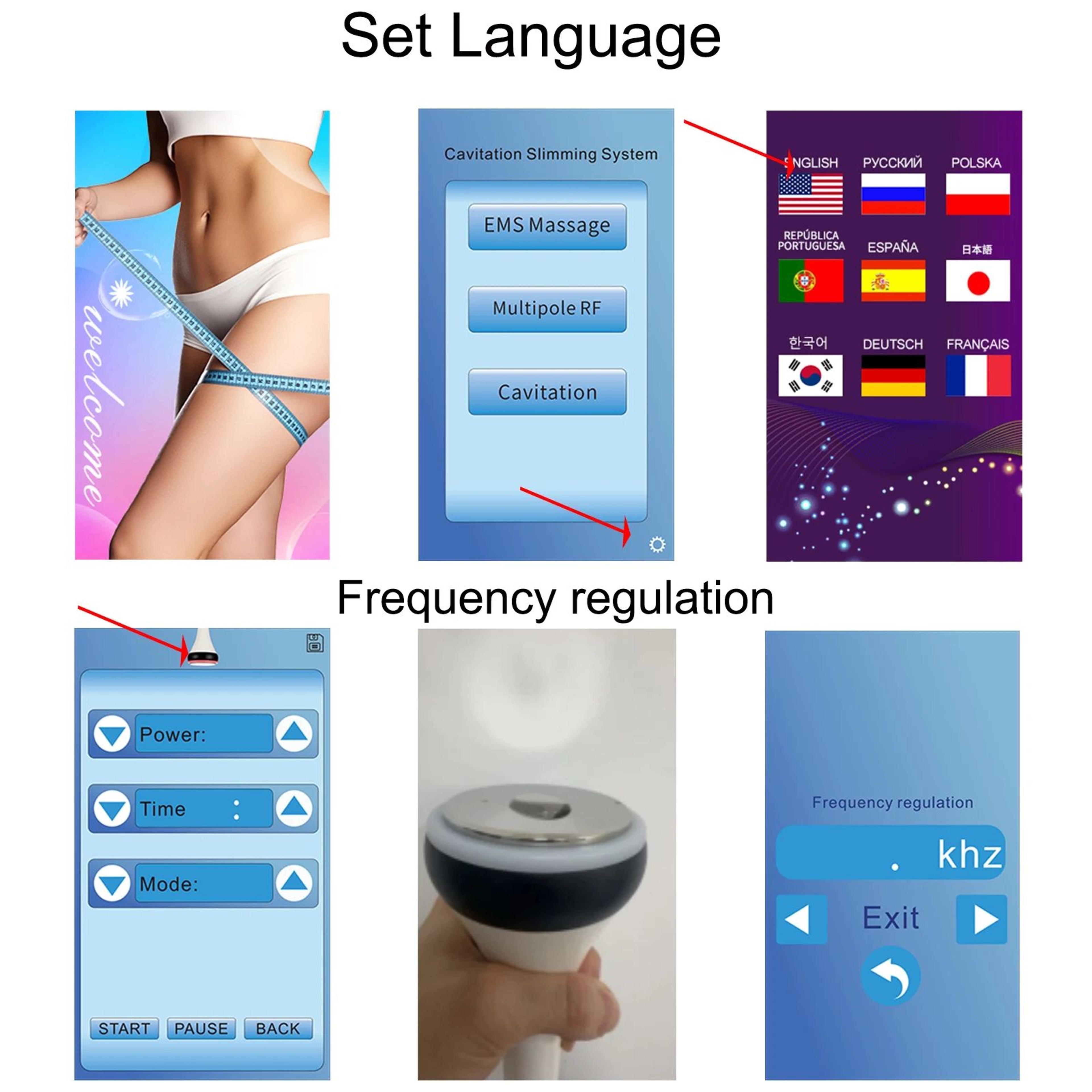 Ultrasonic Cavitation Machine With EMS Muscle Stimulator And Radio Frequency Skin Tightening 2
