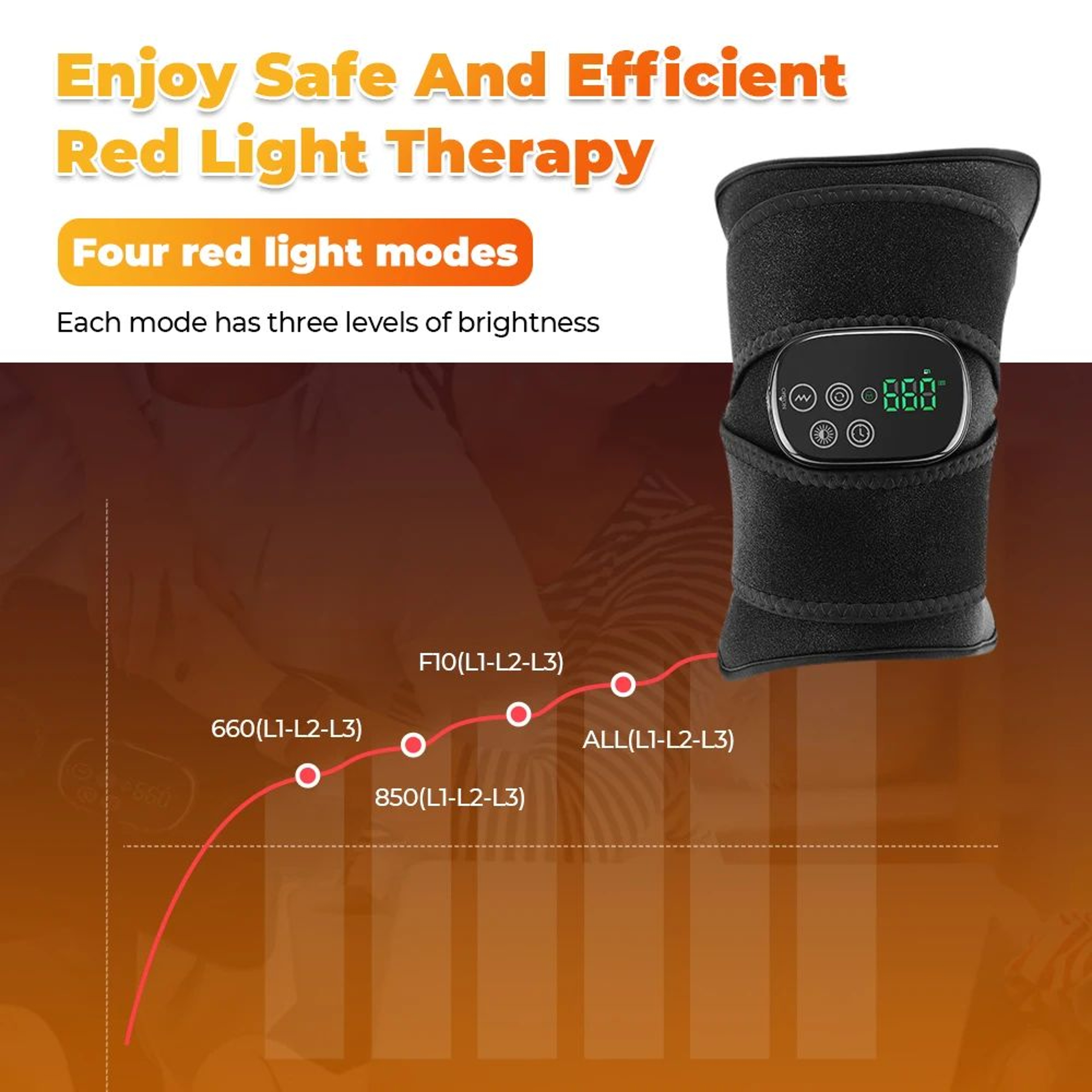 LED Heating Pad With Vibration Massager For Shoulder Waist And Knee Pain Relief Wrap 1