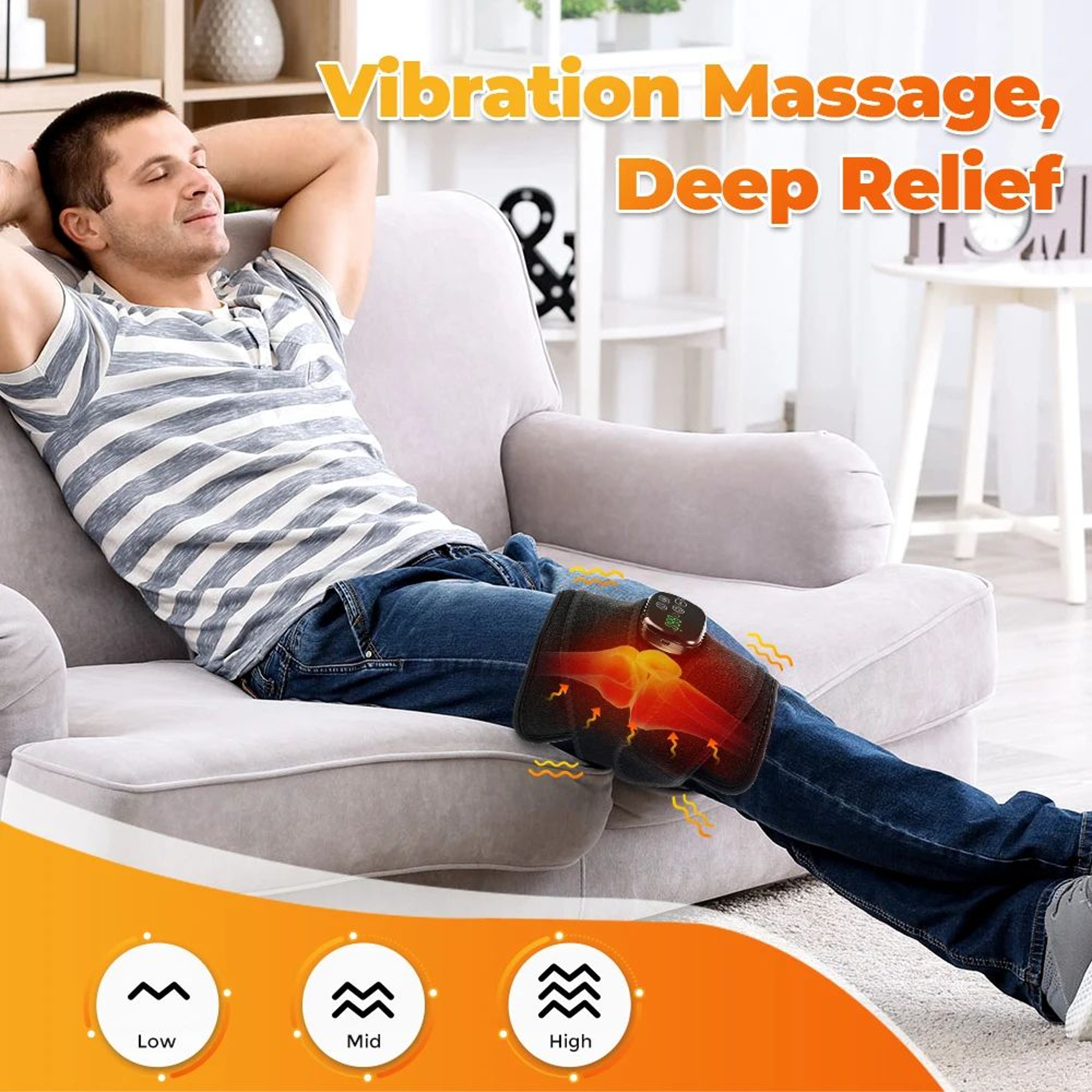 LED Heating Pad With Vibration Massager For Shoulder Waist And Knee Pain Relief Wrap 2