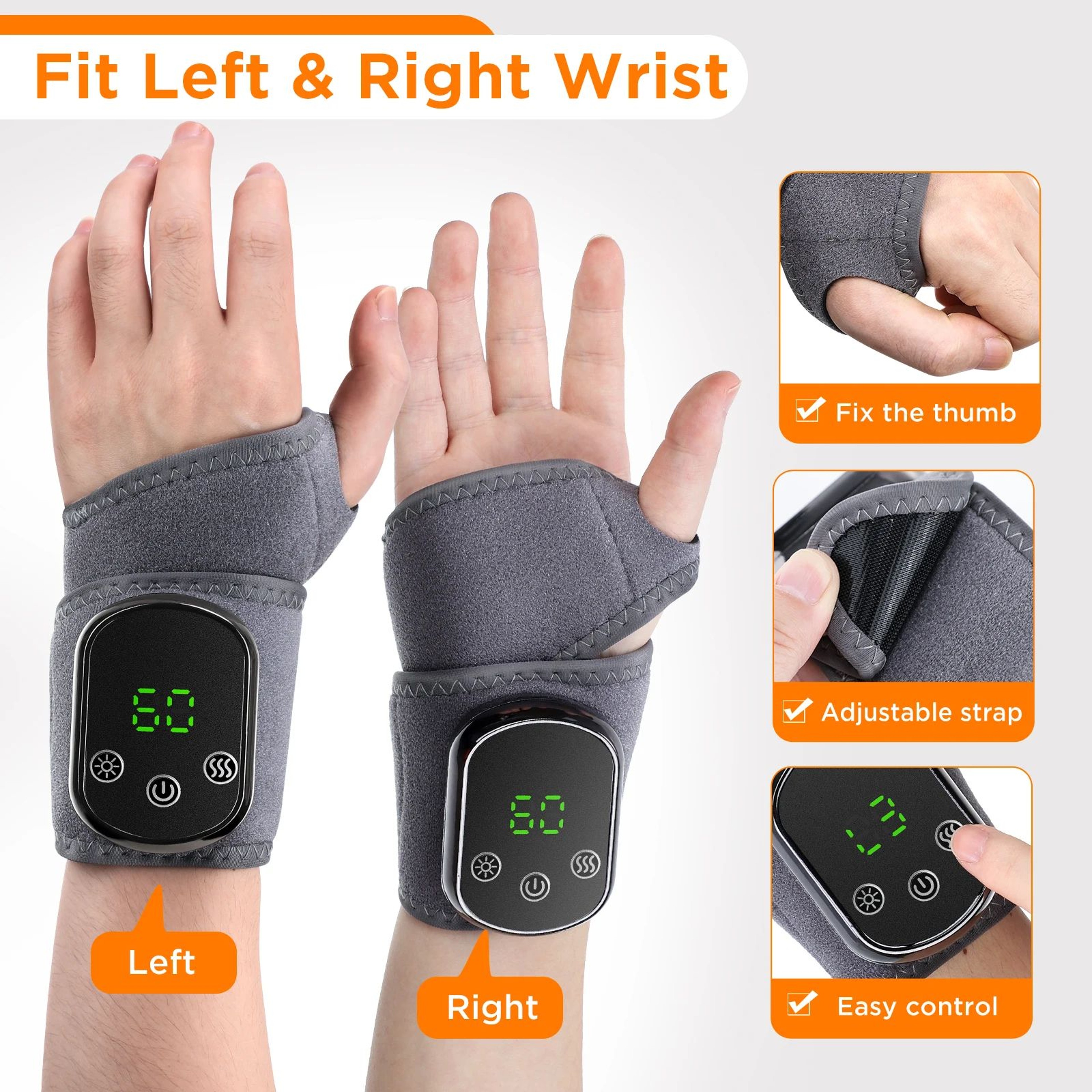 Heated Ankle Brace With Vibration Cordless Foot And Wrist Massager 4