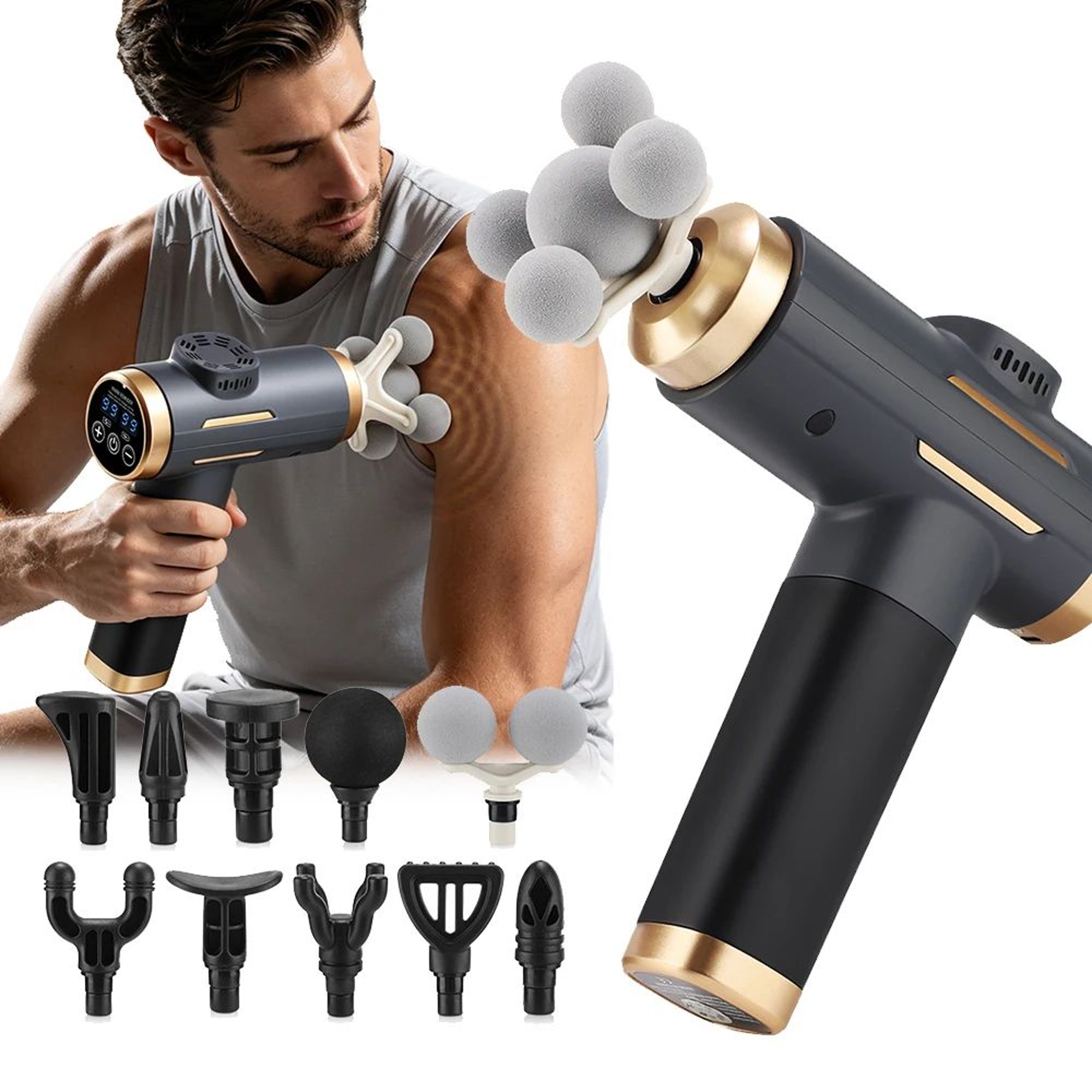 PowerPulse Deep Tissue Massage Gun With 99 Speeds And 11 Massage Heads 0